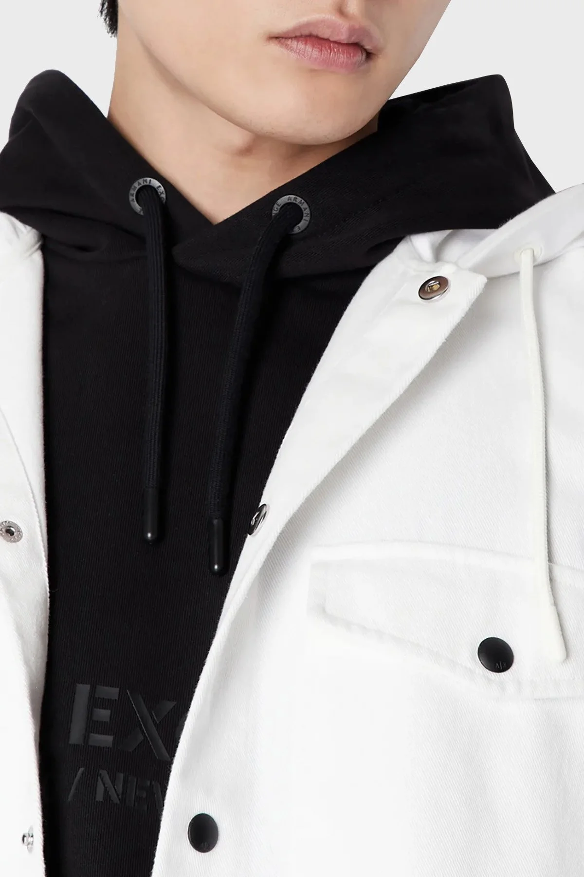 Armani Exchange Regular Fit Çift Cepli Çıtçıt Düğmeli Erkek Gömlek Ceket 6RZCL1 Z196Z 1116 BEYAZ - 3