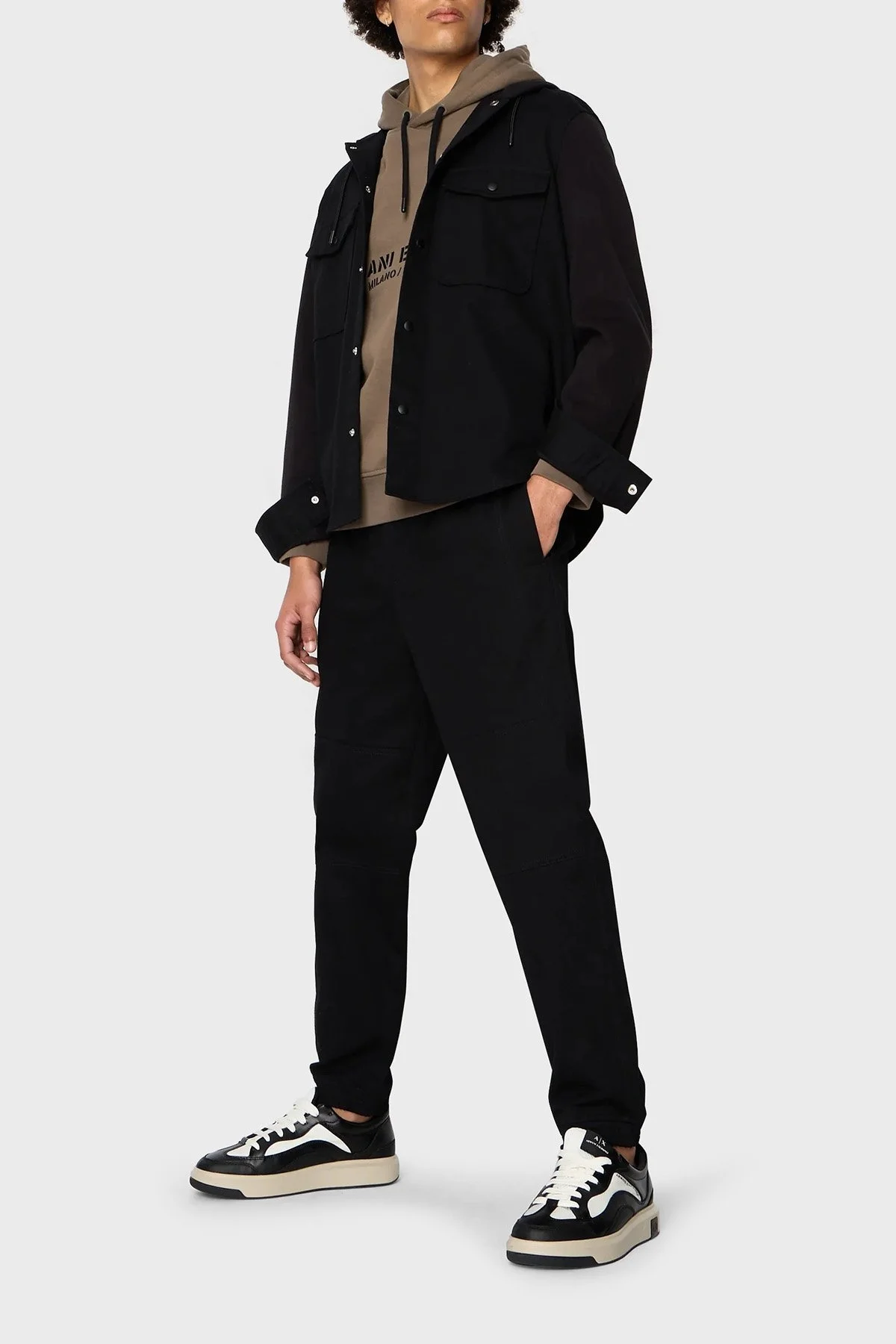 Armani Exchange Pamuklu Relaxed Fit Çift Cepli Kapüşonlu Erkek Gömlek 6RZCL1 Z196Z 1200 SİYAH - 2