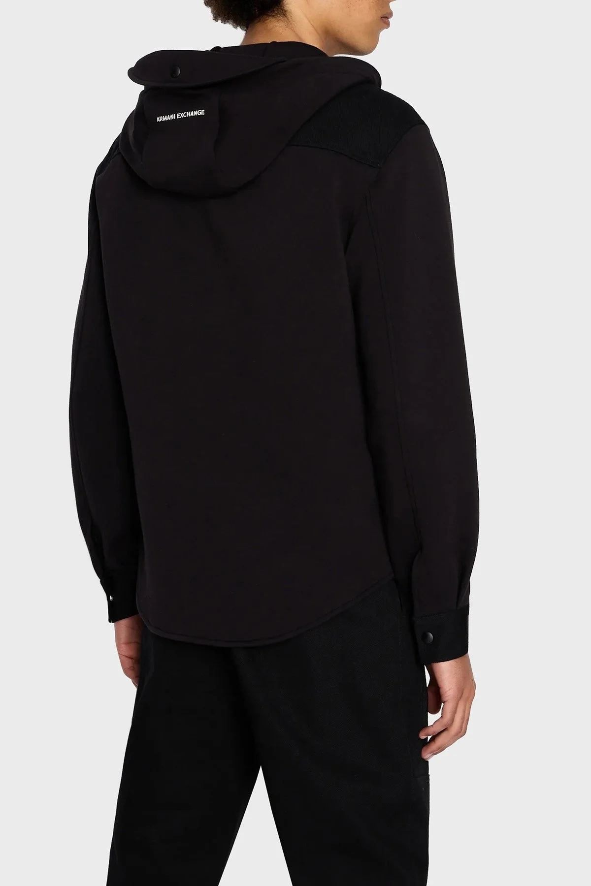 Armani Exchange Pamuklu Relaxed Fit Çift Cepli Kapüşonlu Erkek Gömlek 6RZCL1 Z196Z 1200 SİYAH - 3