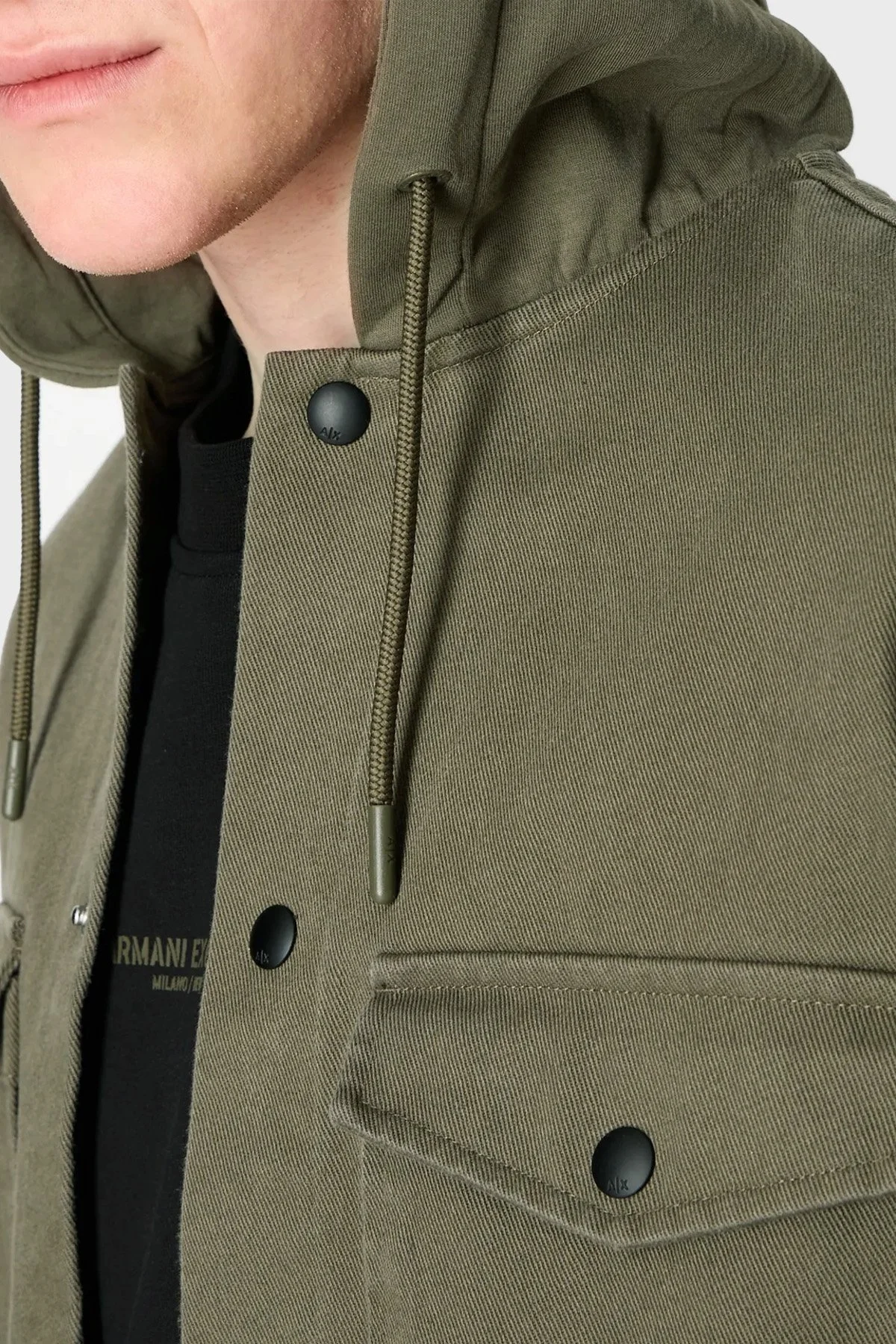 Armani Exchange Pamuklu Relaxed Fit Çift Cepli Kapüşonlu Erkek Gömlek 6RZCL1 Z196Z 1784 HAKİ - 4