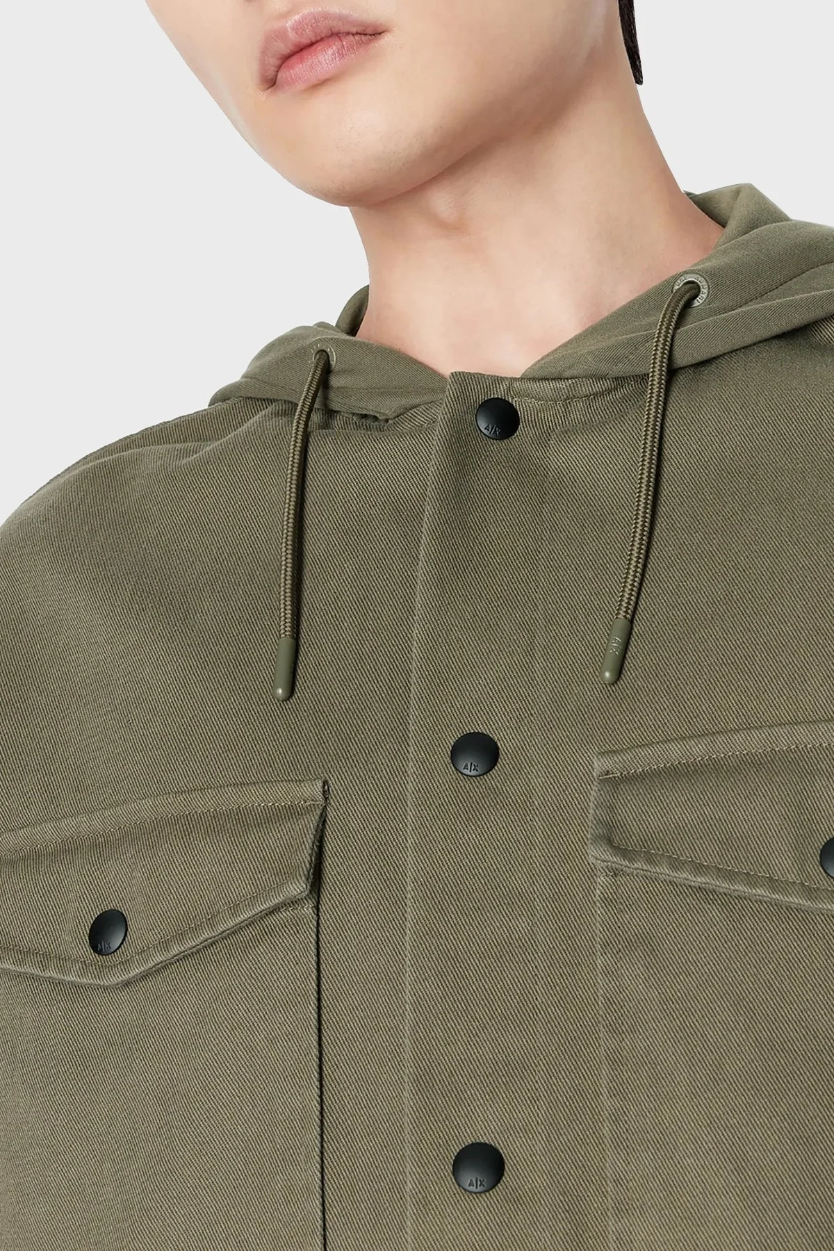 Armani Exchange Pamuklu Relaxed Fit Çift Cepli Kapüşonlu Erkek Gömlek 6RZCL1 Z196Z 1784 HAKİ - 5