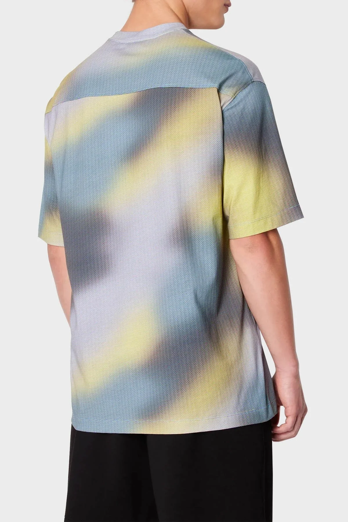 Armani Exchange Pamuklu Relaxed Fit Erkek T Shirt 3DZMJN ZJH4Z 7600 Sarı-Mavi-Gri - 2