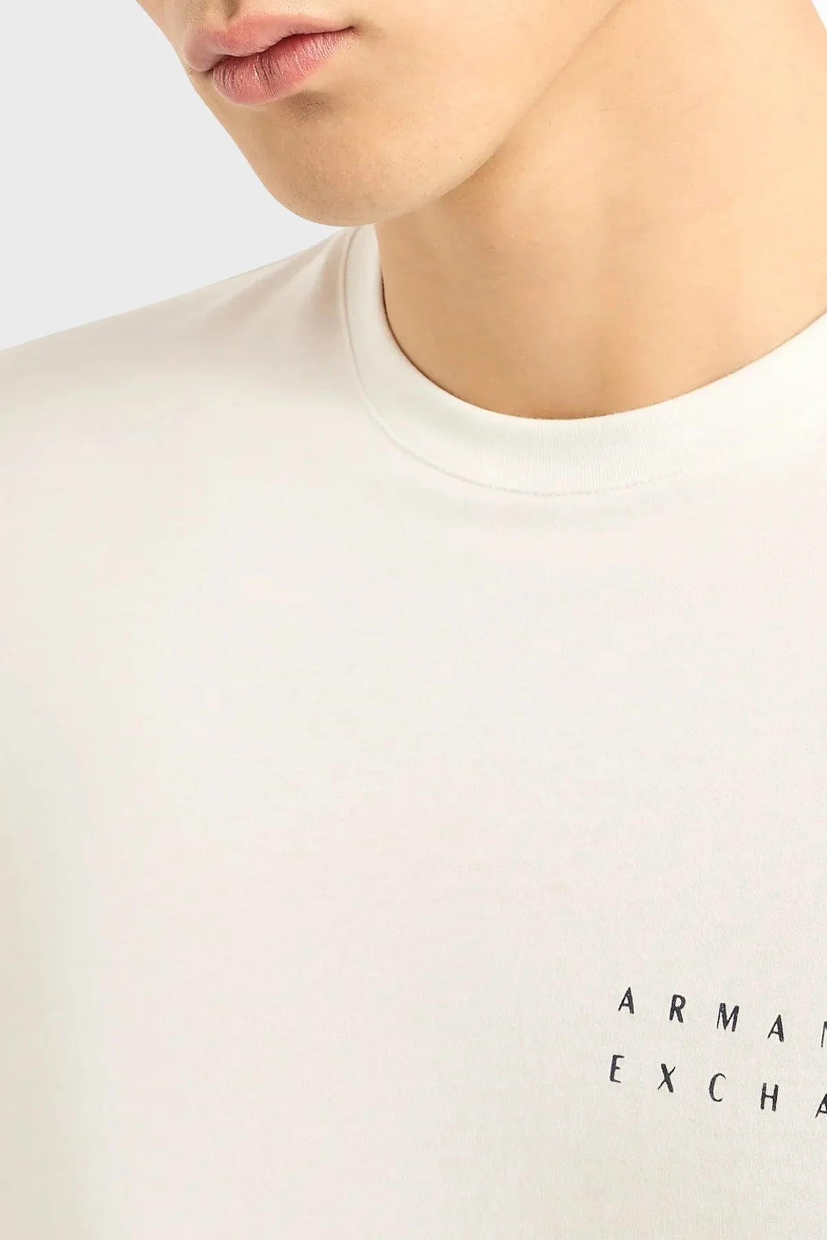 Armani Exchange Pamuklu Relaxed Fit Erkek T Shirt 3DZTHJ ZJBYZ 1116 BEYAZ - 3