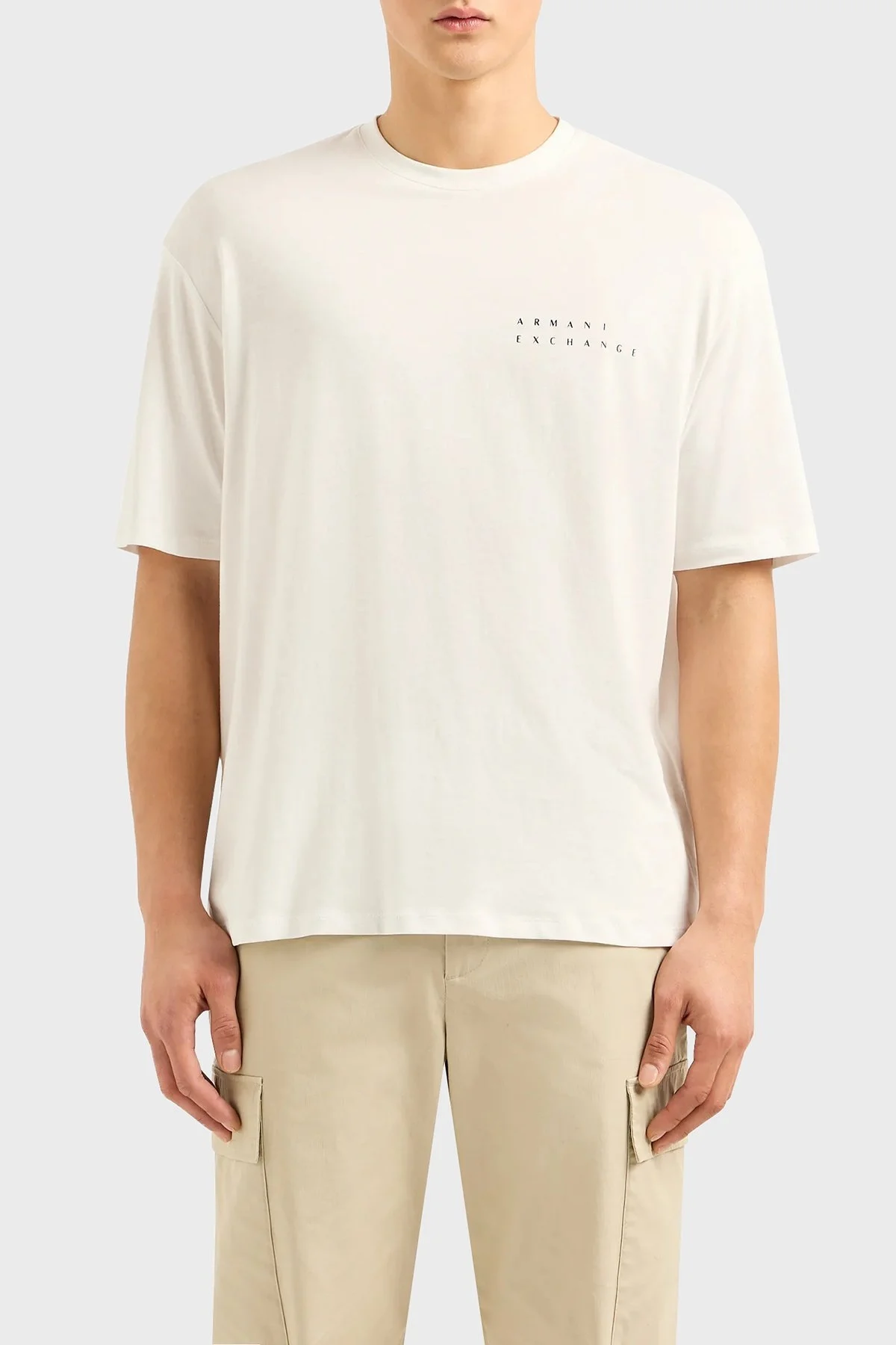 Armani Exchange Pamuklu Relaxed Fit Erkek T Shirt 3DZTHJ ZJBYZ 1116 BEYAZ - 5