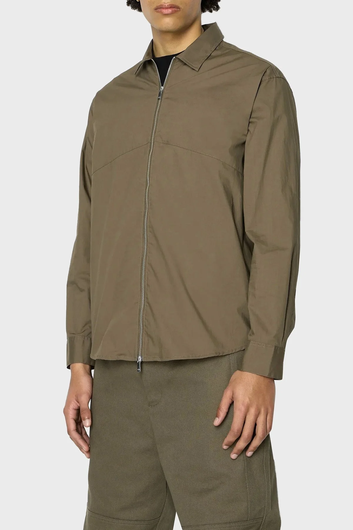 Armani Exchange Pamuklu Relaxed Fit Fermuarlı Erkek Gömlek 6RZCL6 ZN2VZ 1784 HAKİ - 1