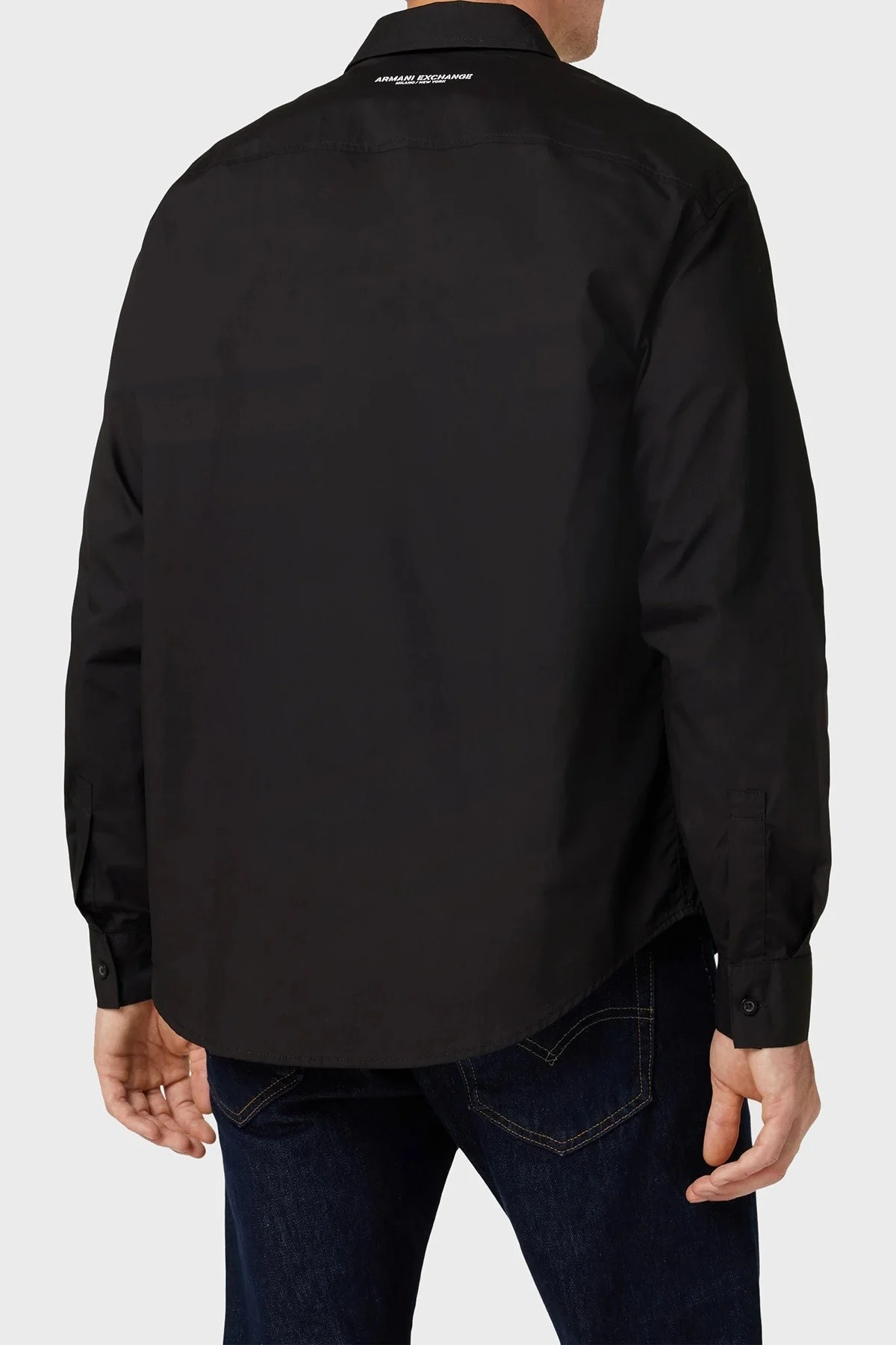 Armani Exchange Pamuklu Relaxed Fit Fermuarlı Poplin Erkek Gömlek 6RZCL6 ZN2VZ 1200 SİYAH - 2
