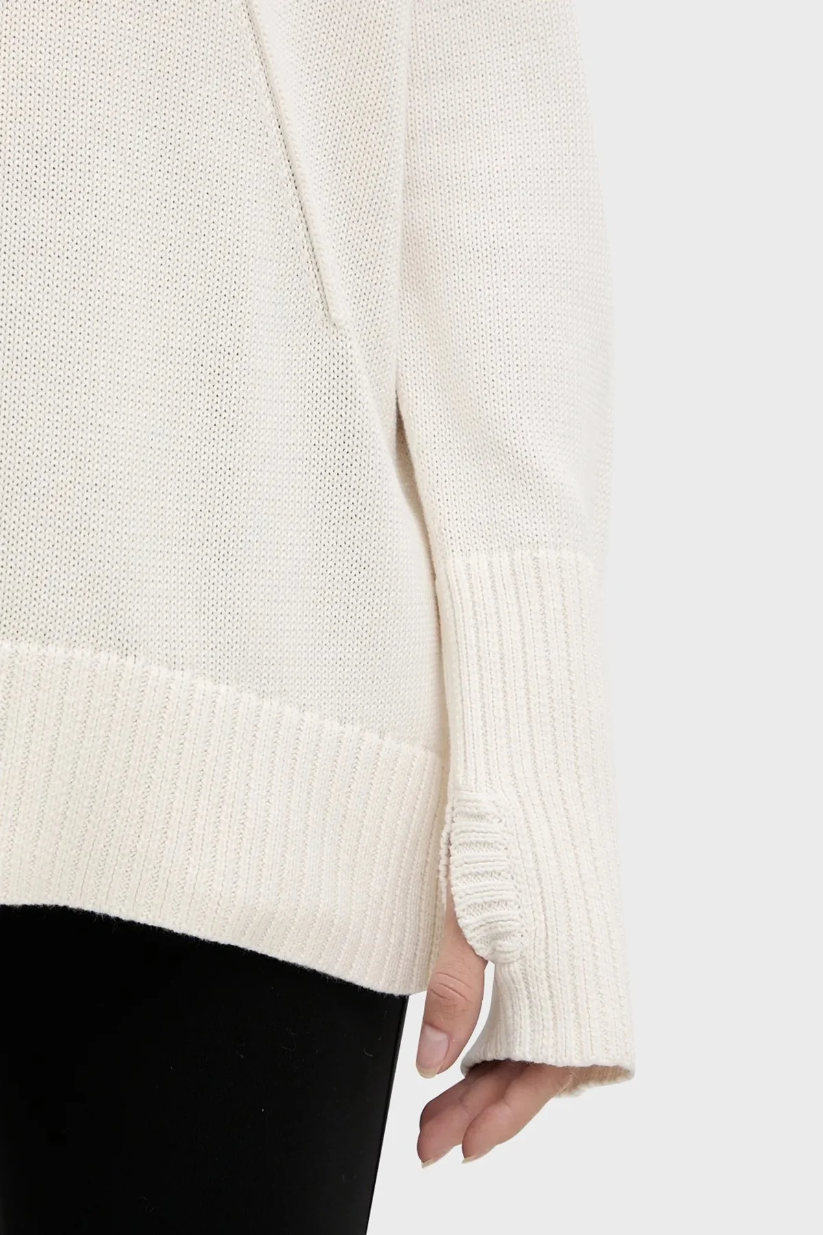 Armani Exchange Pamuklu Relaxed Fit İşlenmiş Logolu Örme Bayan Kazak XW000760 AF16552 U1003 EKRU - 5