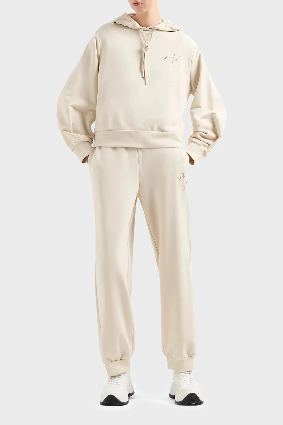 Armani Exchange Pamuklu Relaxed Fit Jogger Spor Bayan Pantolon 3DYP70 YJFFZ 1787 BEJ - 8