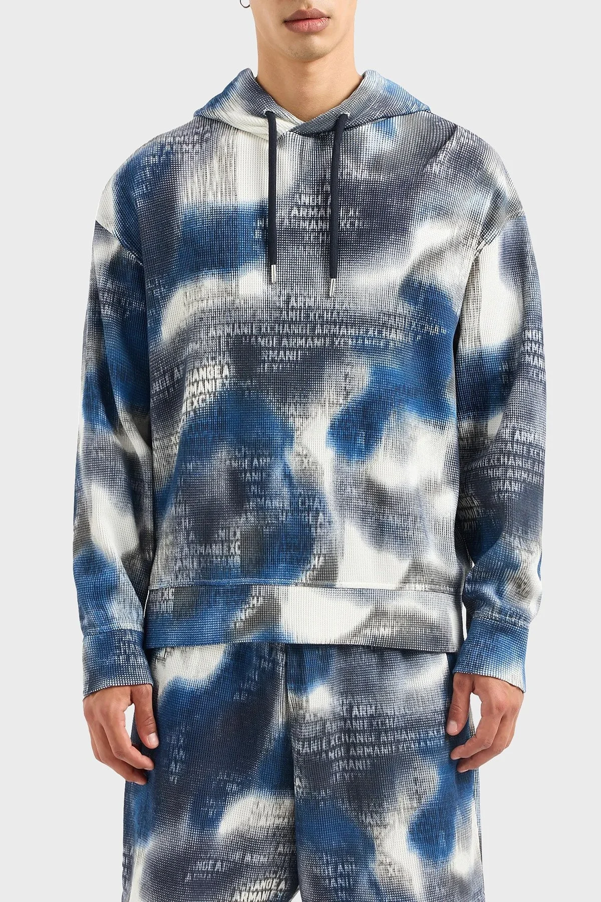 Armani Exchange Pamuklu Relaxed Fit Kapüşonlu Erkek Sweat 3DZMLC ZJ86Z 55JK LACİVERT - 1