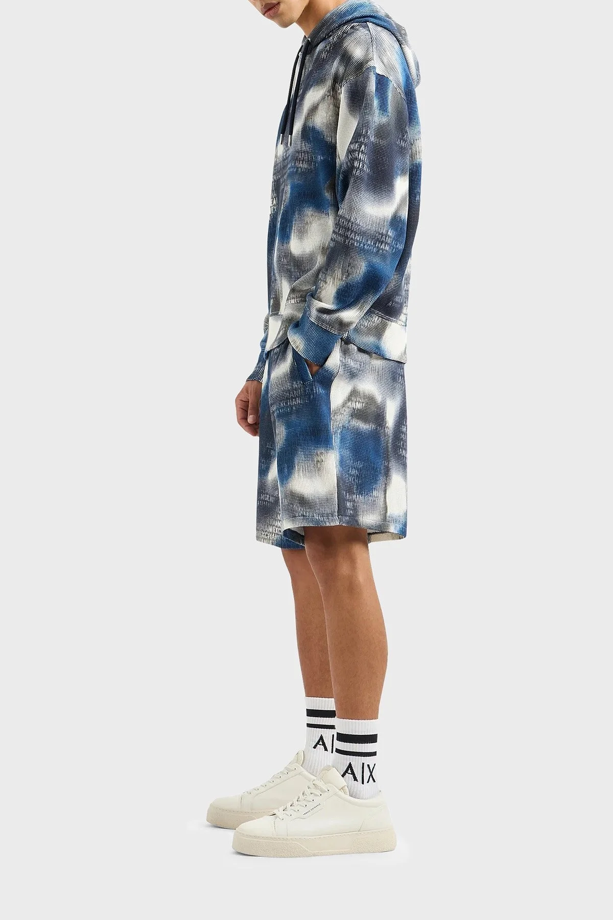 Armani Exchange Pamuklu Relaxed Fit Kapüşonlu Erkek Sweat 3DZMLC ZJ86Z 55JK LACİVERT - 2