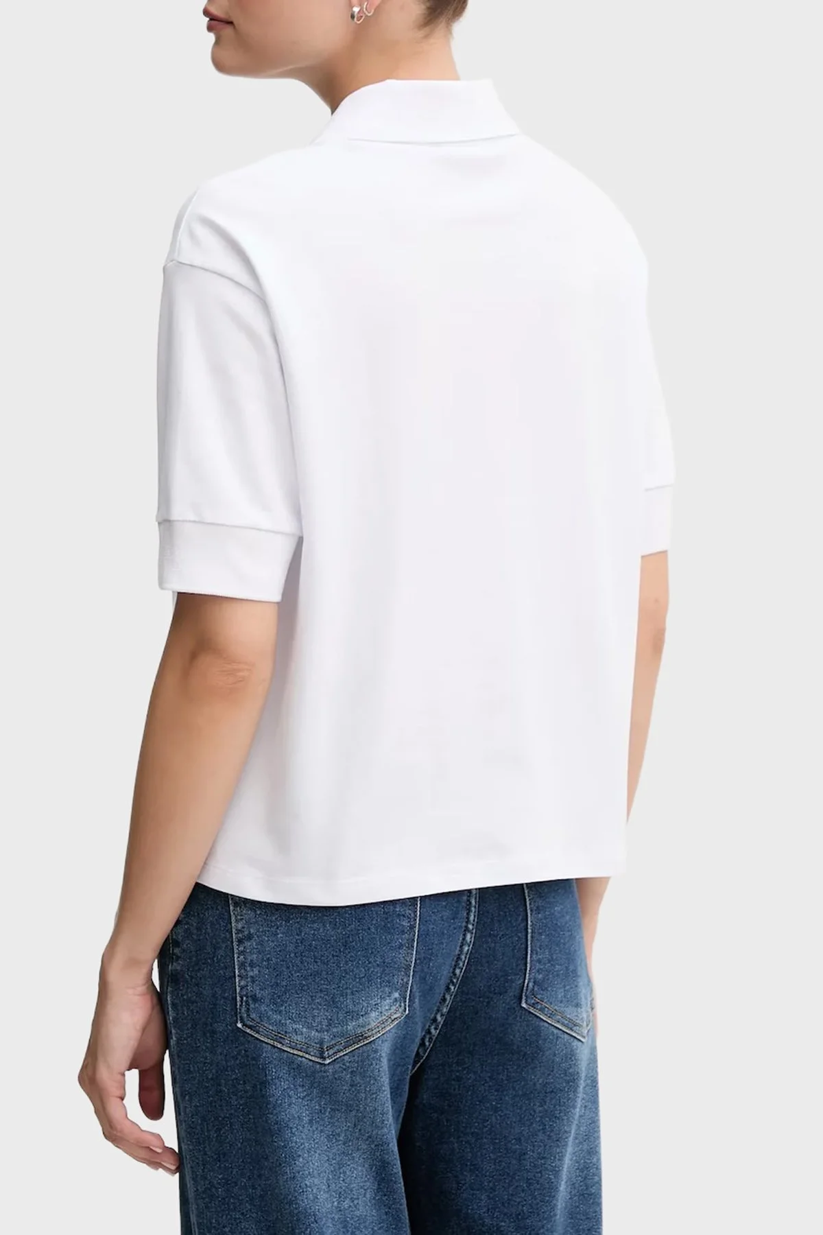 Armani Exchange Pamuklu Relaxed Fit Kısa Kollu Bayan Polo XW000887 AF10819 U0002 BEYAZ - 2