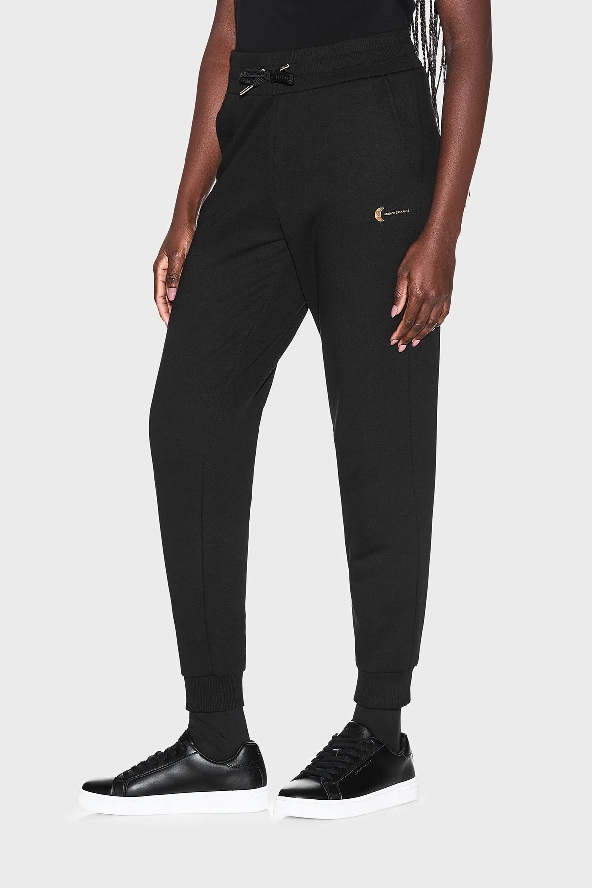 Armani Exchange Pamuklu Relaxed Fit Lastikli Paça Jogger Kadın Pantolon XW001848 AF18853 UC001 SİYAH - 1