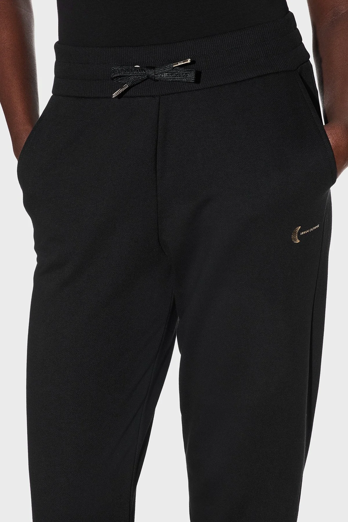 Armani Exchange Pamuklu Relaxed Fit Lastikli Paça Jogger Kadın Pantolon XW001848 AF18853 UC001 SİYAH - 4