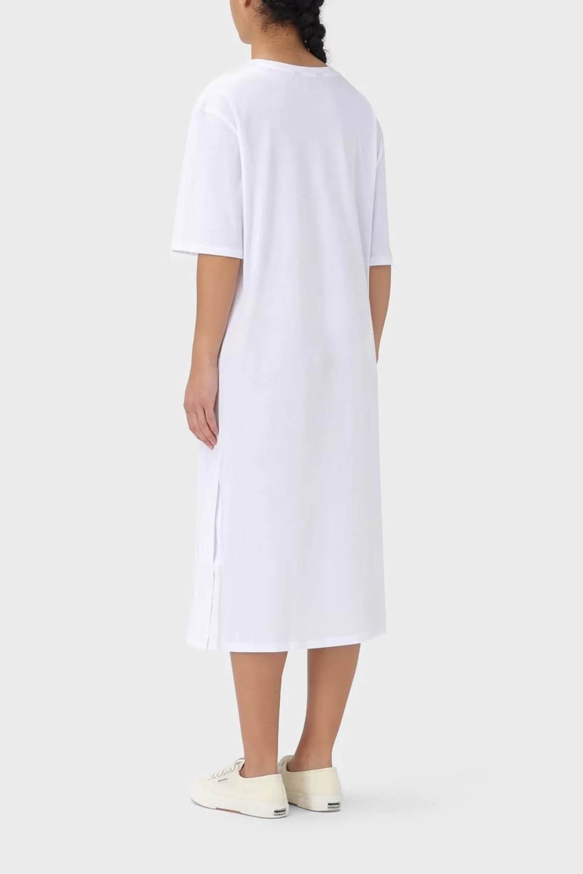 Armani Exchange Pamuklu Relaxed Fit Midi Bayan Elbise 3DYA79 YJ3RZ 1000 BEYAZ - 2