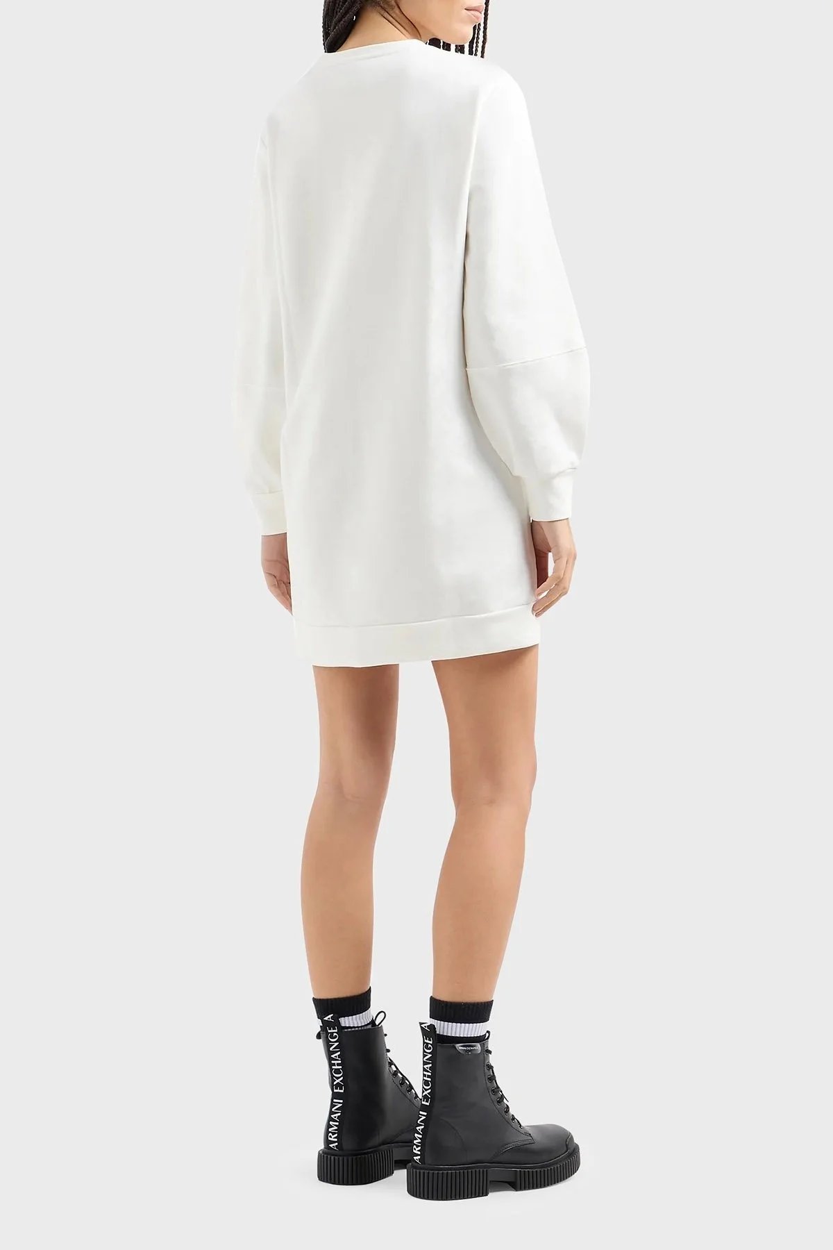 Armani Exchange Pamuklu Relaxed Fit Mini Bayan Elbise 3DYA72 YJFFZ 1125 BEYAZ - 8