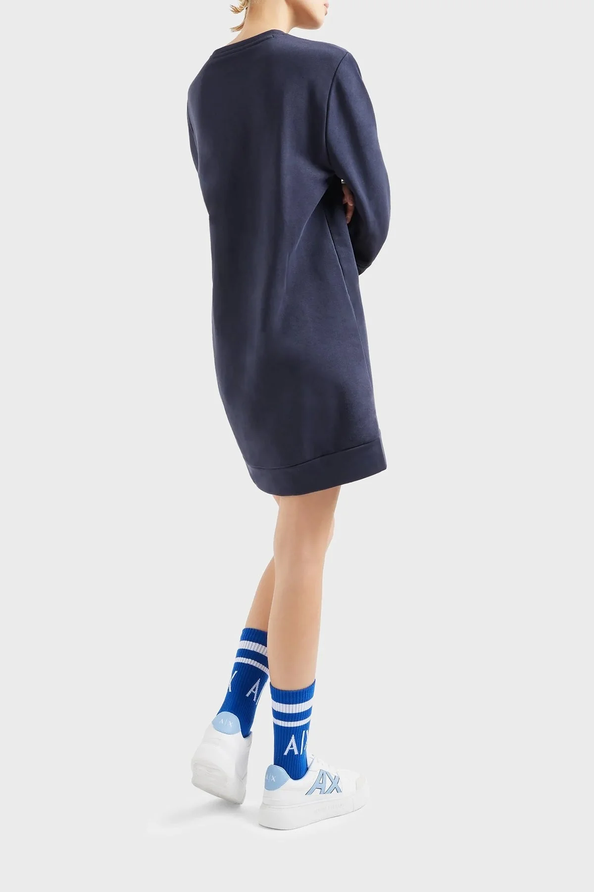 Armani Exchange Pamuklu Relaxed Fit Mini Bayan Elbise 3DYA72 YJFFZ 1593 LACİVERT - 3