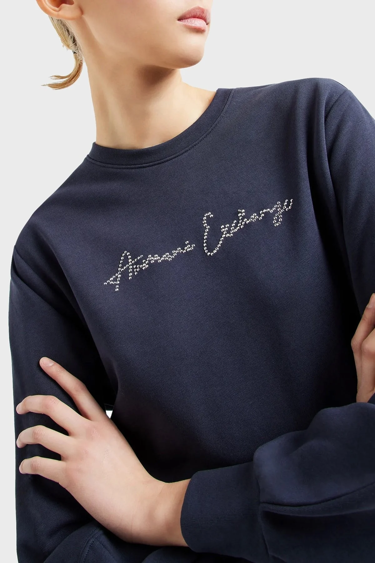 Armani Exchange Pamuklu Relaxed Fit Mini Bayan Elbise 3DYA72 YJFFZ 1593 LACİVERT - 4