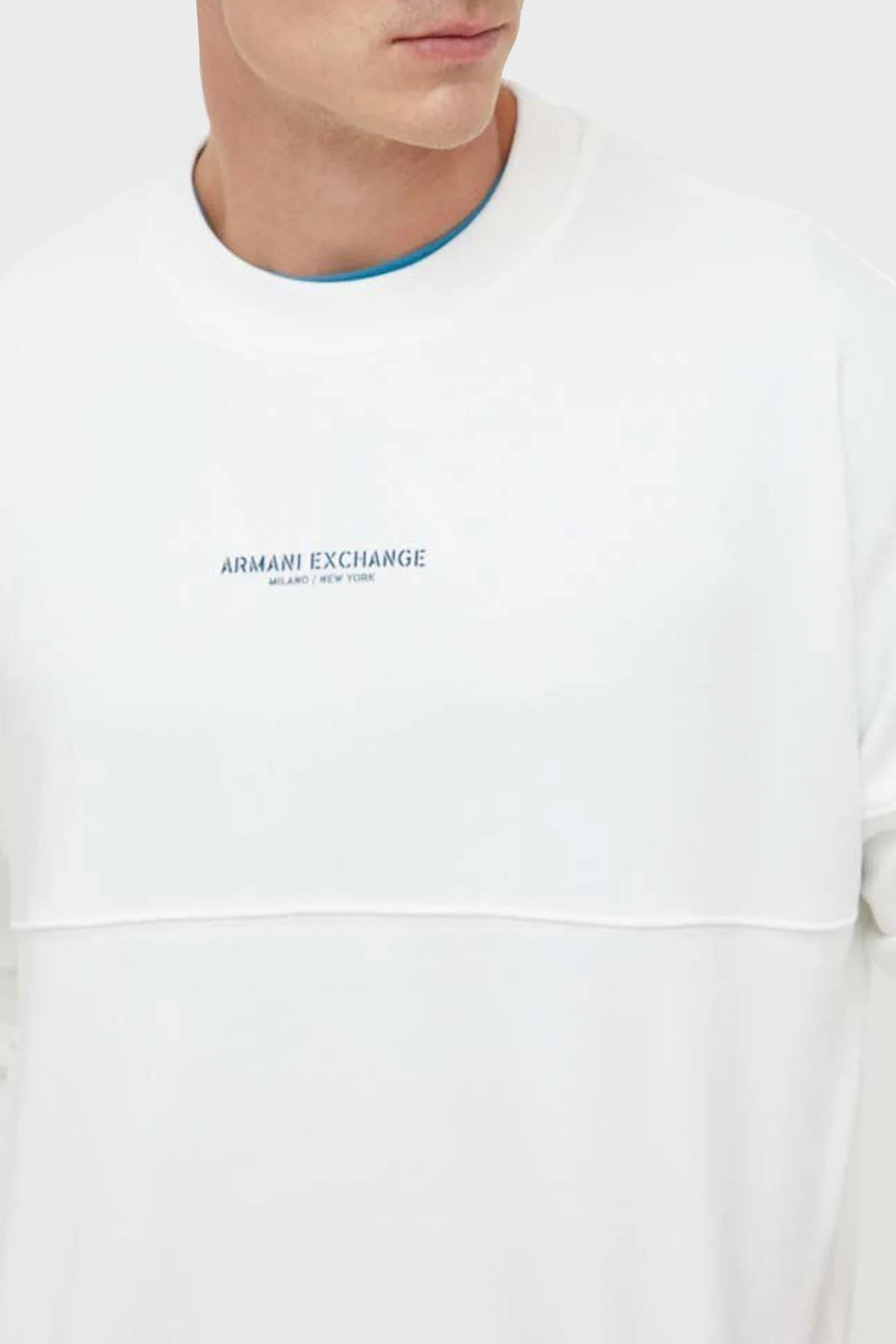 Armani Exchange Pamuklu Sırt Baskılı Bisiklet Yaka Relaxed Fit Erkek Sweat 6RZMLG ZJ4XZ 91AE BEYAZ - 4