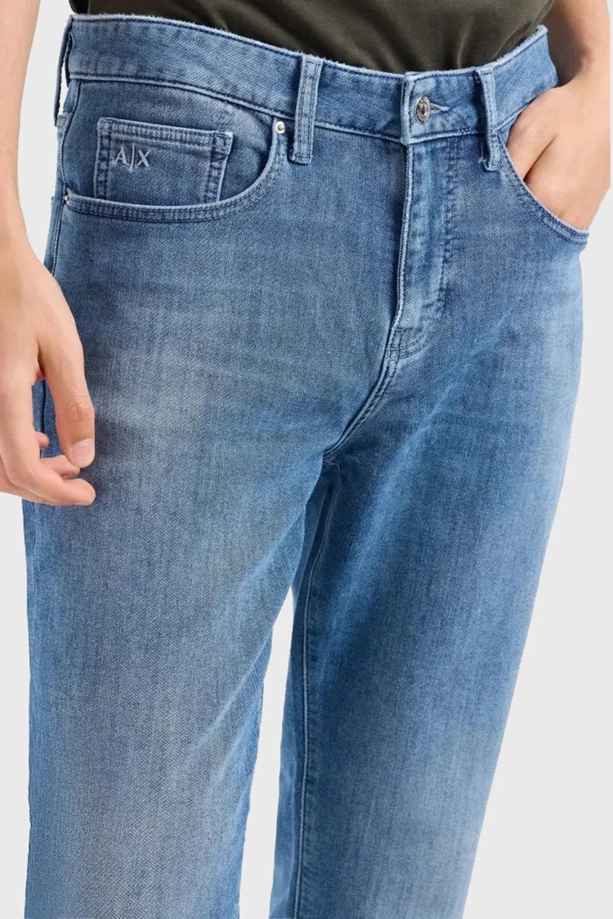 Armani Exchange Pamuklu Skinny Fit Jeans Erkek Kot Pantolon 6DZJ14 Z1TTZ 25EV MAVİ - 5