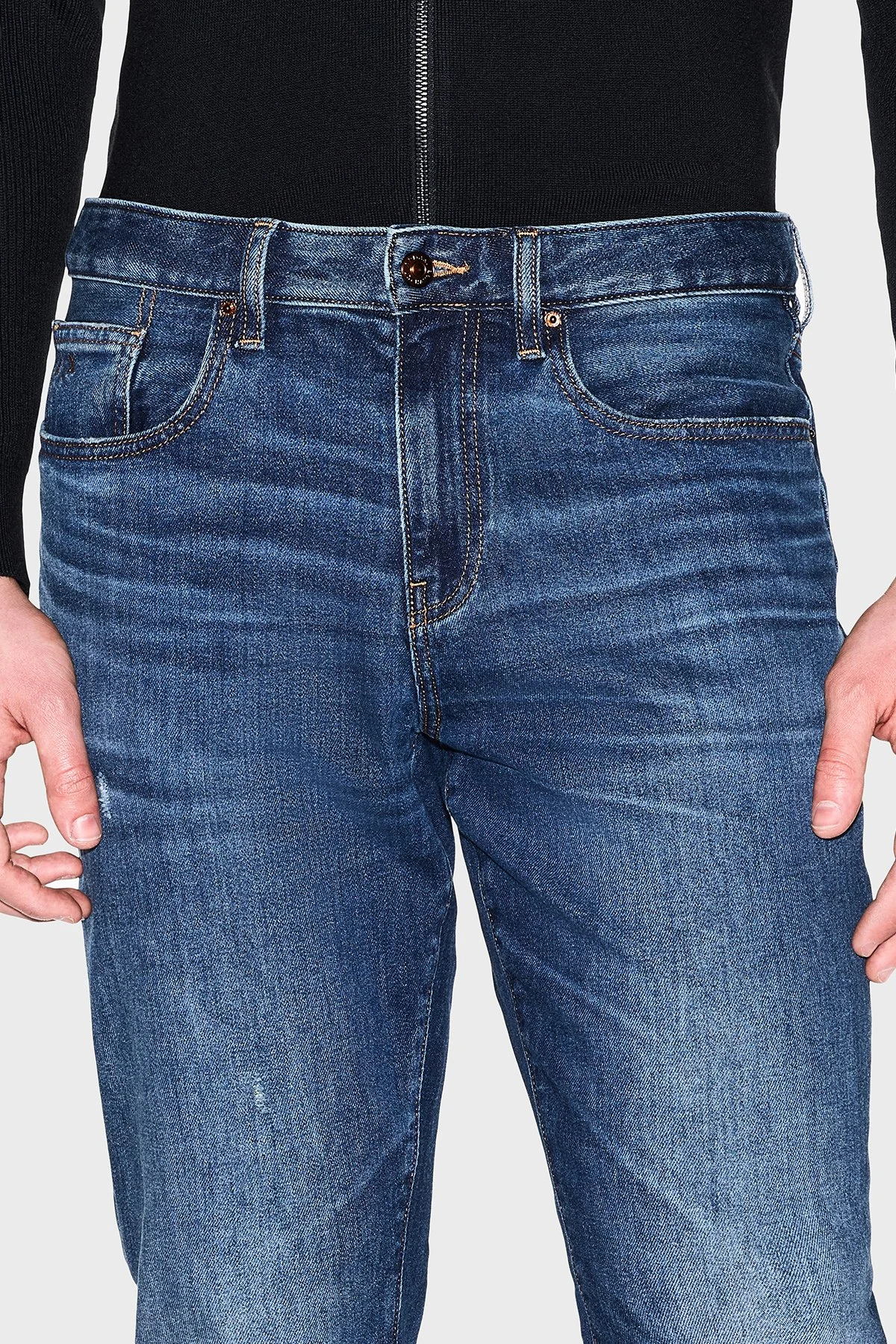 Armani Exchange Pamuklu Skinny Fit Normal Bel Jeans Erkek Kot Pantolon XM000070 AF25870 MB010 LACİVERT - 4