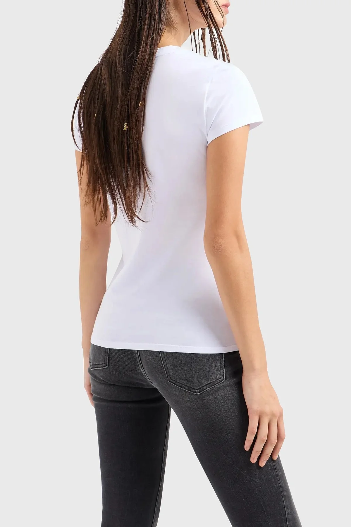 Armani Exchange Pamuklu Slim Fit Bayan T Shirt 6DYT35 YJCTZ 1000 BEYAZ - 2