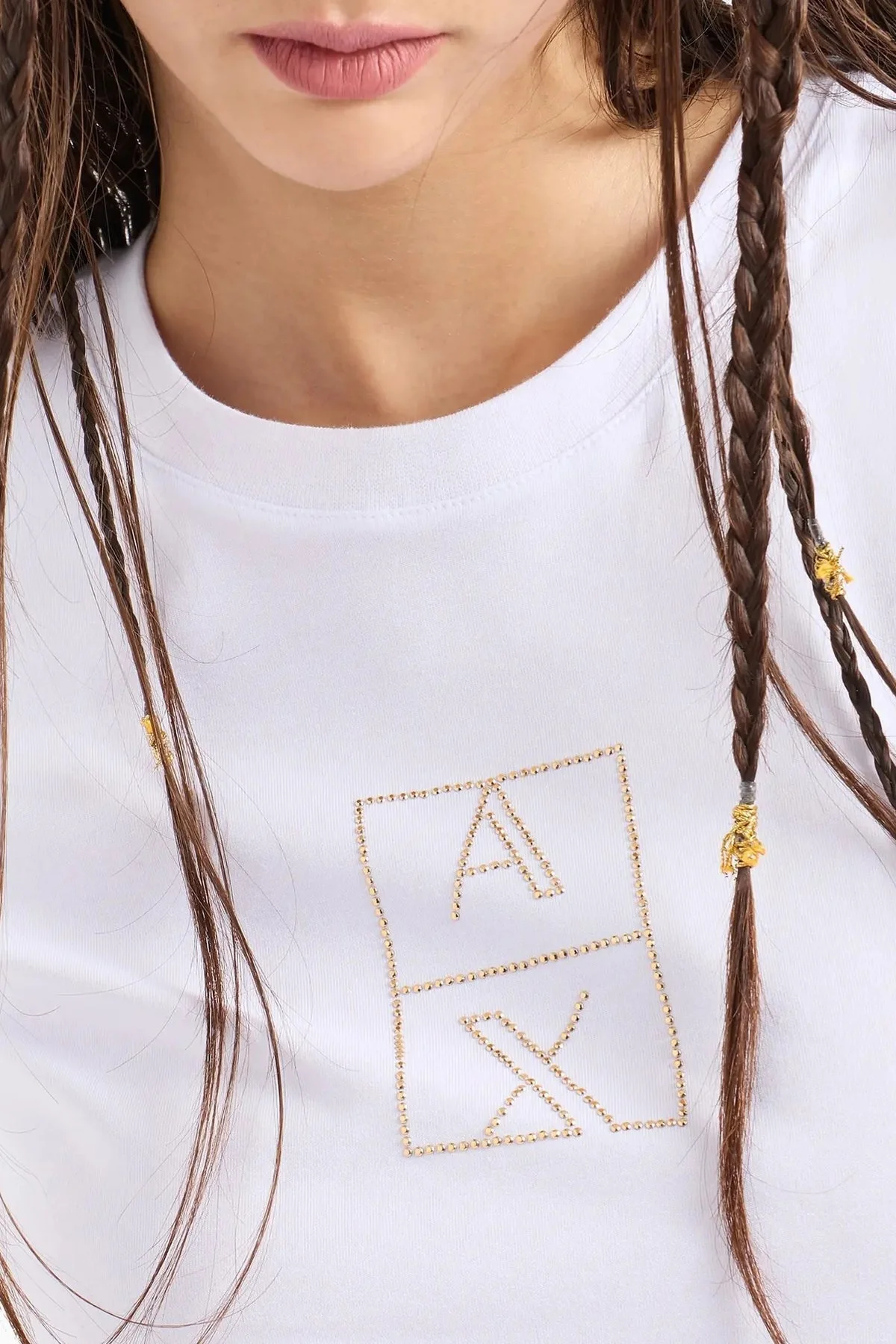 Armani Exchange Pamuklu Slim Fit Bayan T Shirt 6DYT35 YJCTZ 1000 BEYAZ - 3