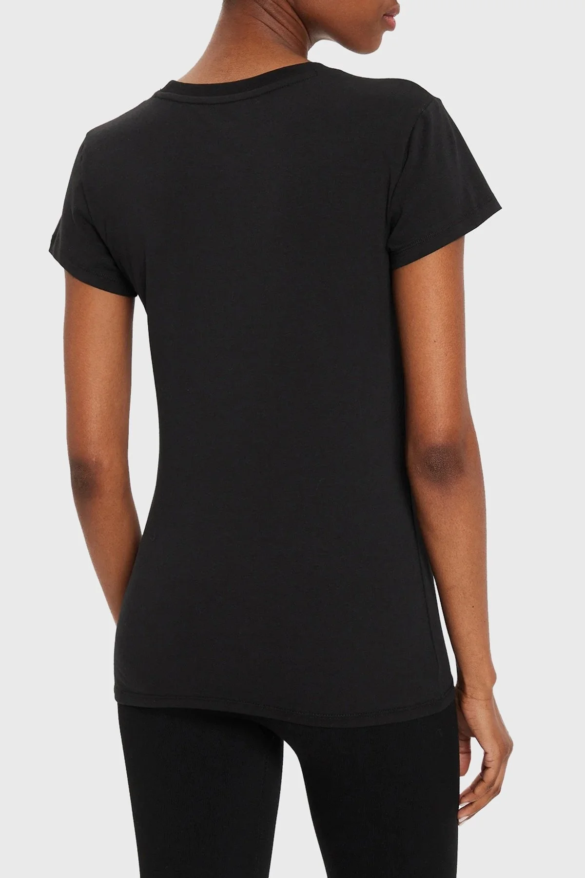 Armani Exchange Pamuklu Slim Fit Bayan T Shirt 6DYT35 YJCTZ 1200 SİYAH - 2
