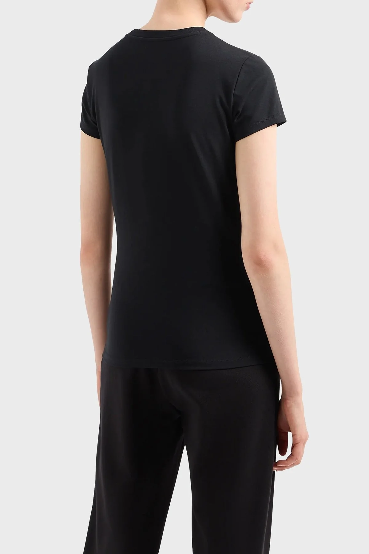 Armani Exchange Pamuklu Slim Fit Bisiklet Yaka Bayan T Shirt 3DYT27 YJDTZ 1200 SİYAH - 3