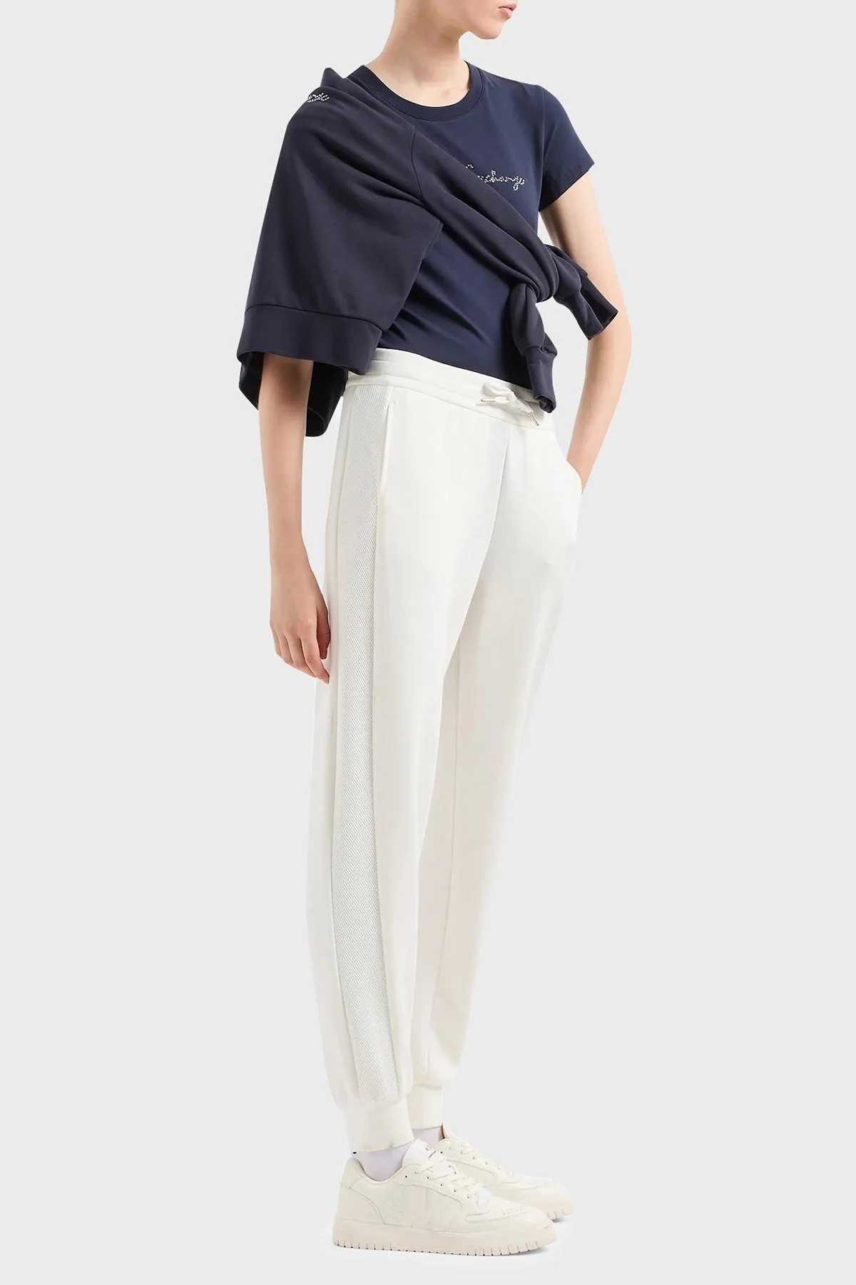 Armani Exchange Pamuklu Slim Fit Bisiklet Yaka Bayan T Shirt 3DYT27 YJDTZ 1593 LACİVERT - 2