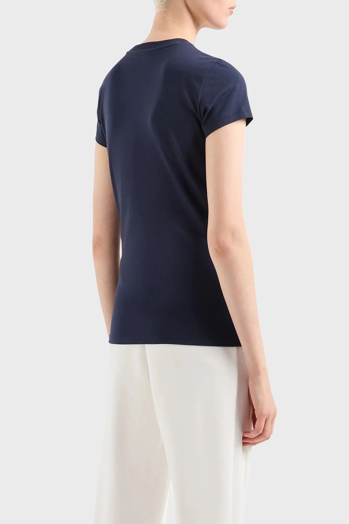 Armani Exchange Pamuklu Slim Fit Bisiklet Yaka Bayan T Shirt 3DYT27 YJDTZ 1593 LACİVERT - 3