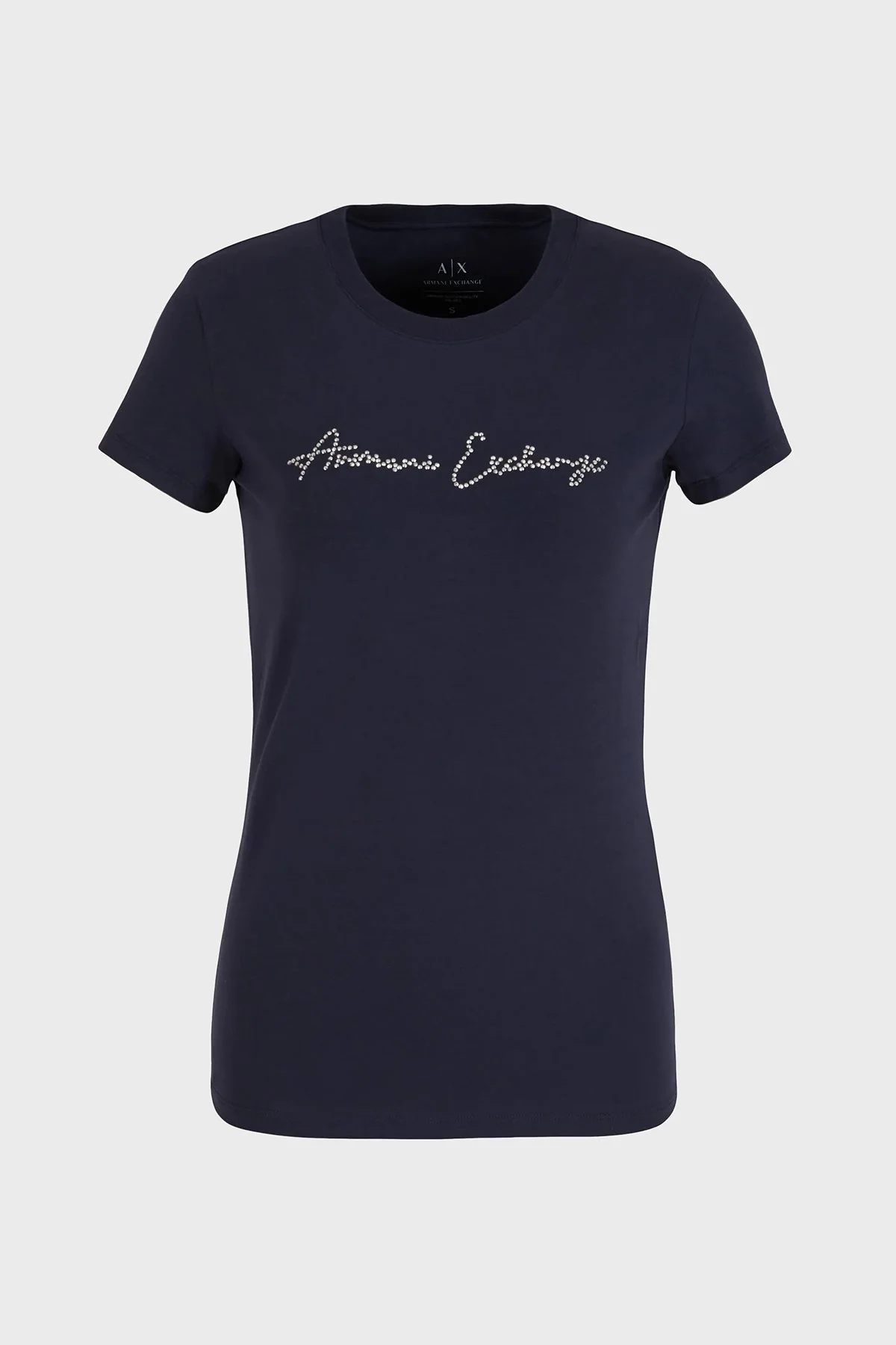 Armani Exchange Pamuklu Slim Fit Bisiklet Yaka Bayan T Shirt 3DYT27 YJDTZ 1593 LACİVERT - 5