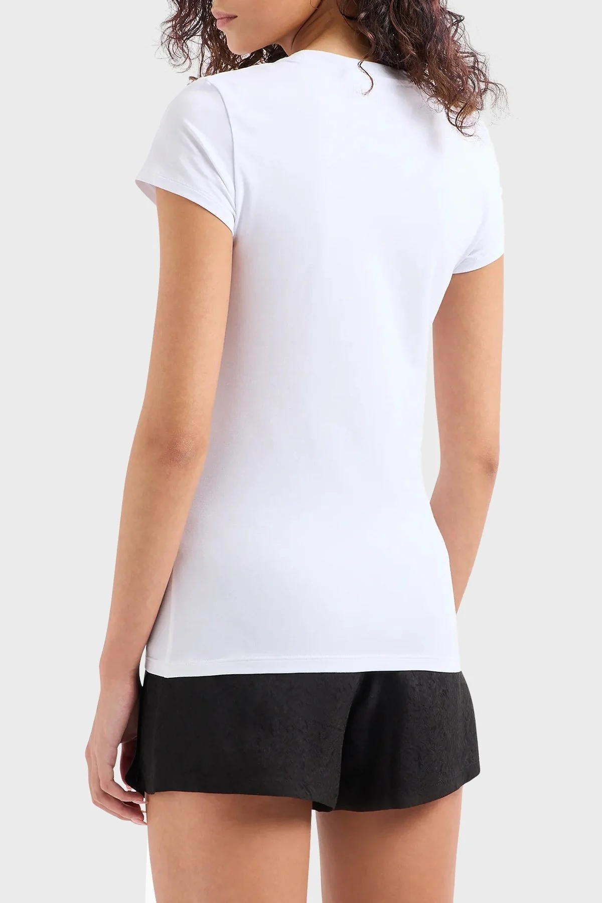 Armani Exchange Pamuklu Slim Fit Bisiklet Yaka Bayan T Shirt 3DYT48 YJETZ 1000 BEYAZ - 2