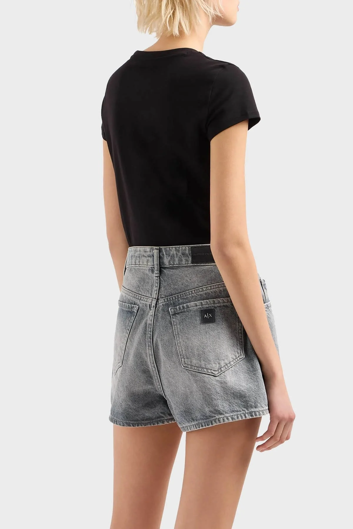 Armani Exchange Pamuklu Slim Fit Bisiklet Yaka Bayan T Shirt 3DYT48 YJETZ 1200 SİYAH - 2