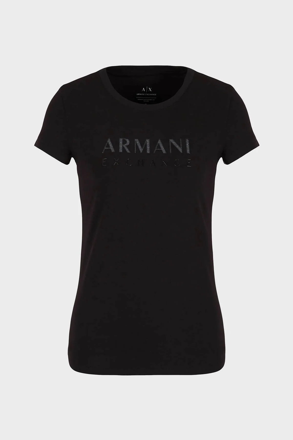 Armani Exchange Pamuklu Slim Fit Bisiklet Yaka Bayan T Shirt 3DYT48 YJETZ 1200 SİYAH - 4