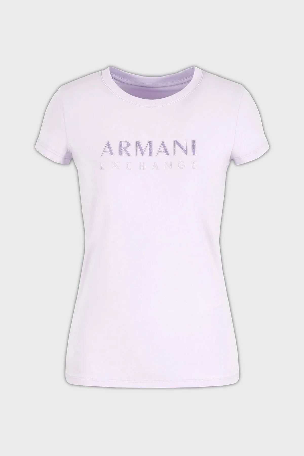 Armani Exchange Pamuklu Slim Fit Bisiklet Yaka Bayan T Shirt 3DYT48 YJETZ 1354 LİLA - 5