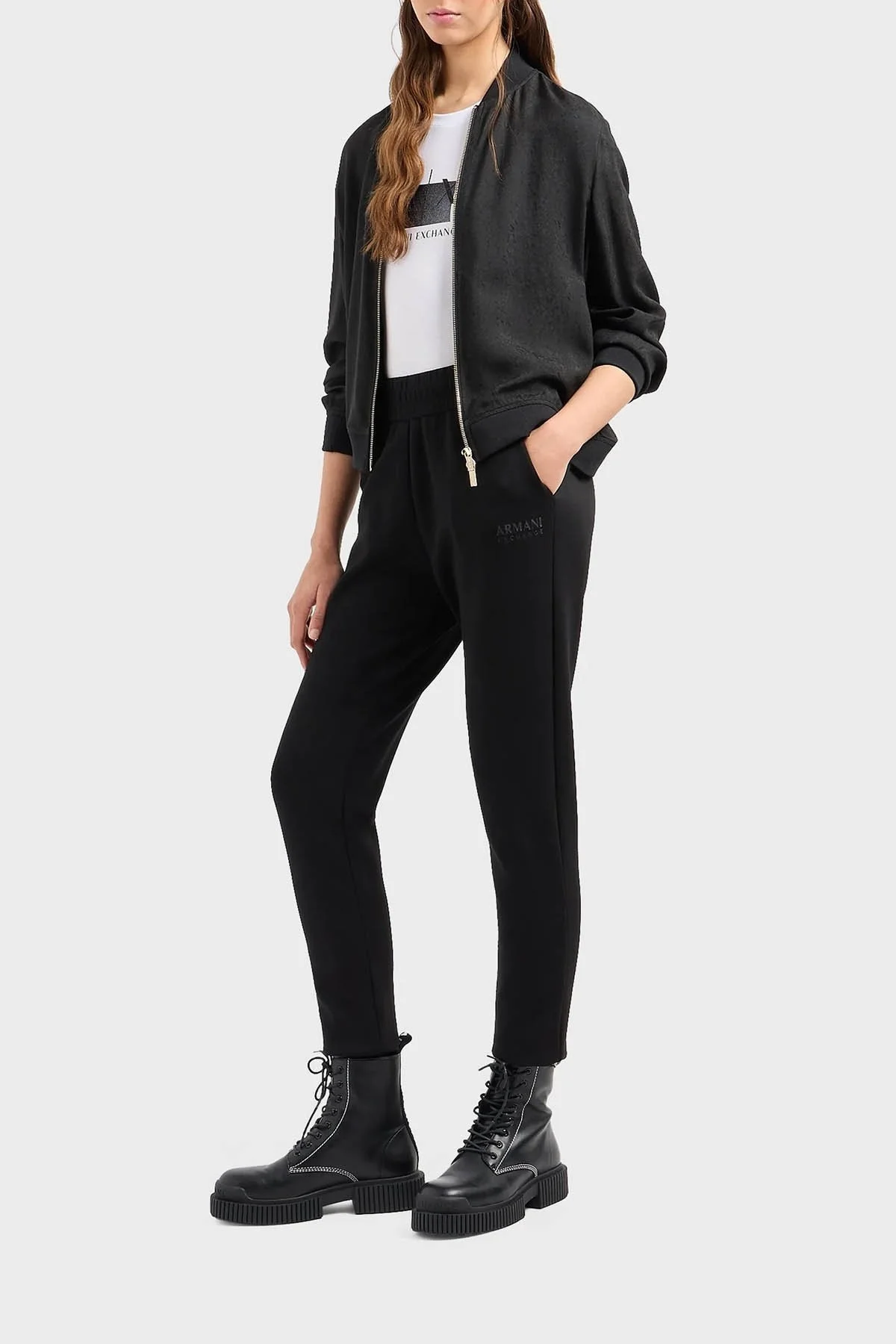 Armani Exchange Pamuklu Slim Fit Bisiklet Yaka Bayan T Shirt 3DYT51 YJETZ 1000 BEYAZ - 2