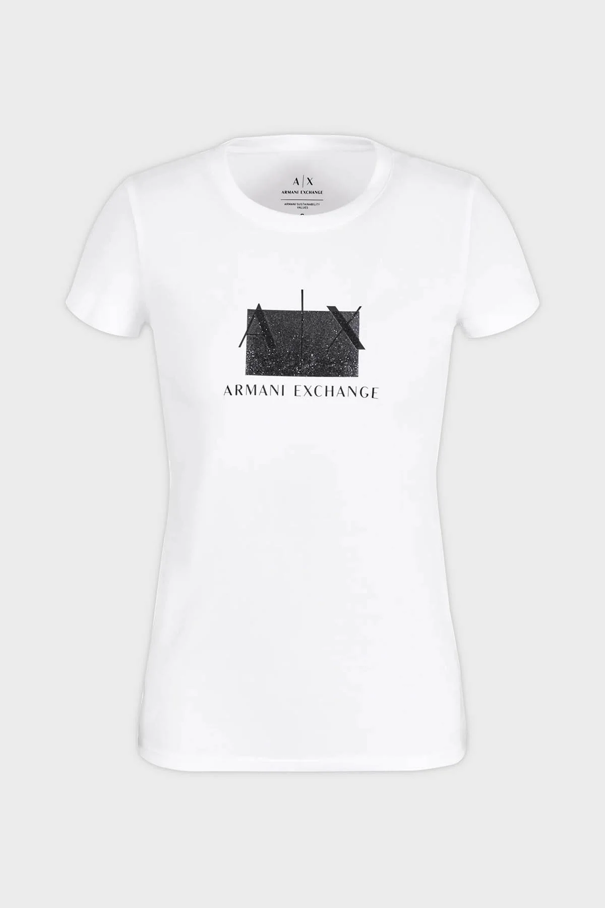 Armani Exchange Pamuklu Slim Fit Bisiklet Yaka Kadın T Shirt 3DYT51 YJETZ 1000 BEYAZ - 5