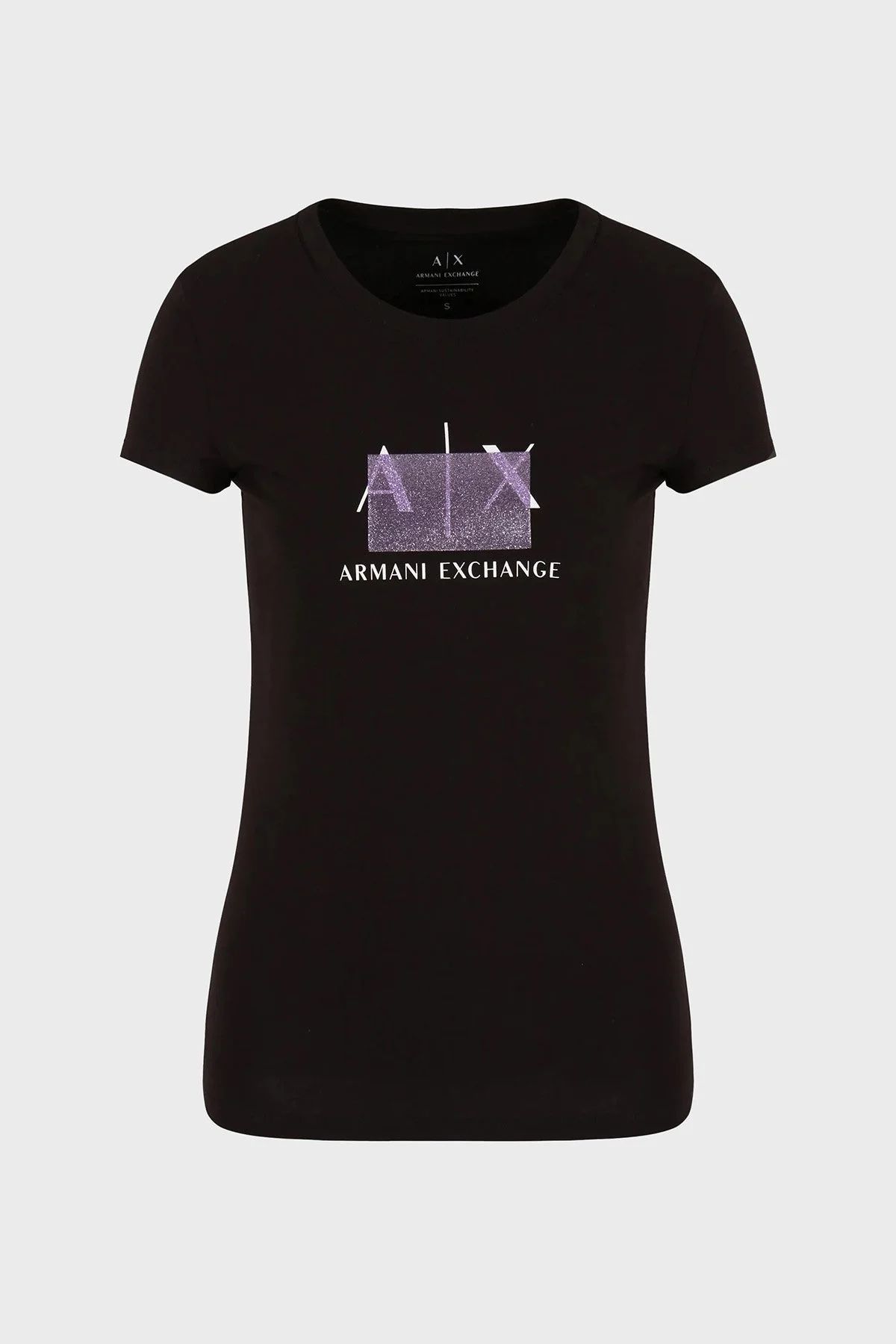 Armani Exchange Pamuklu Slim Fit Bisiklet Yaka Bayan T Shirt 3DYT51 YJETZ 1200 SİYAH - 5