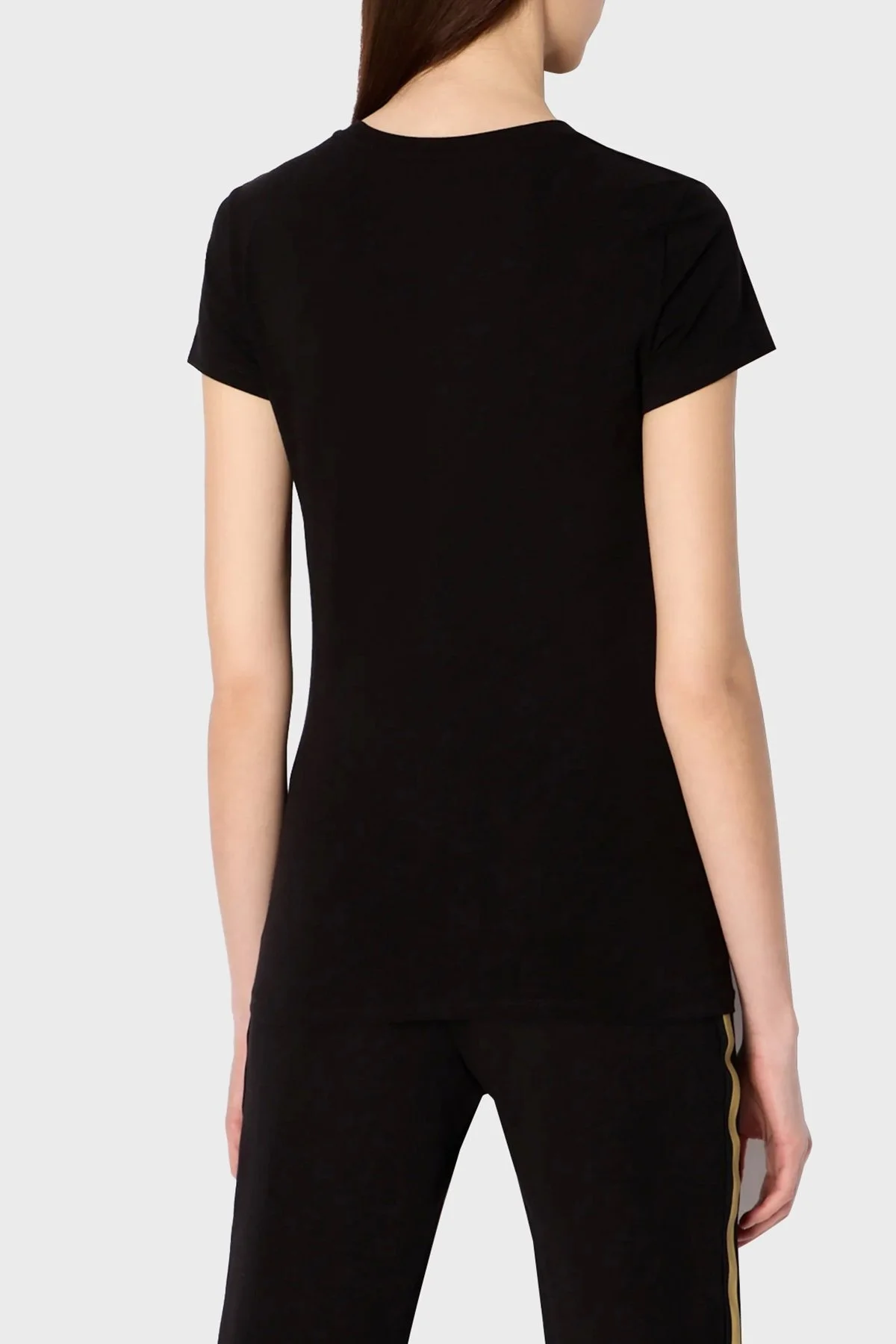 Armani Exchange Pamuklu Slim Fit Bisiklet Yaka Bayan T Shirt 3RYT40 YJC7Z 1200 SİYAH - 2