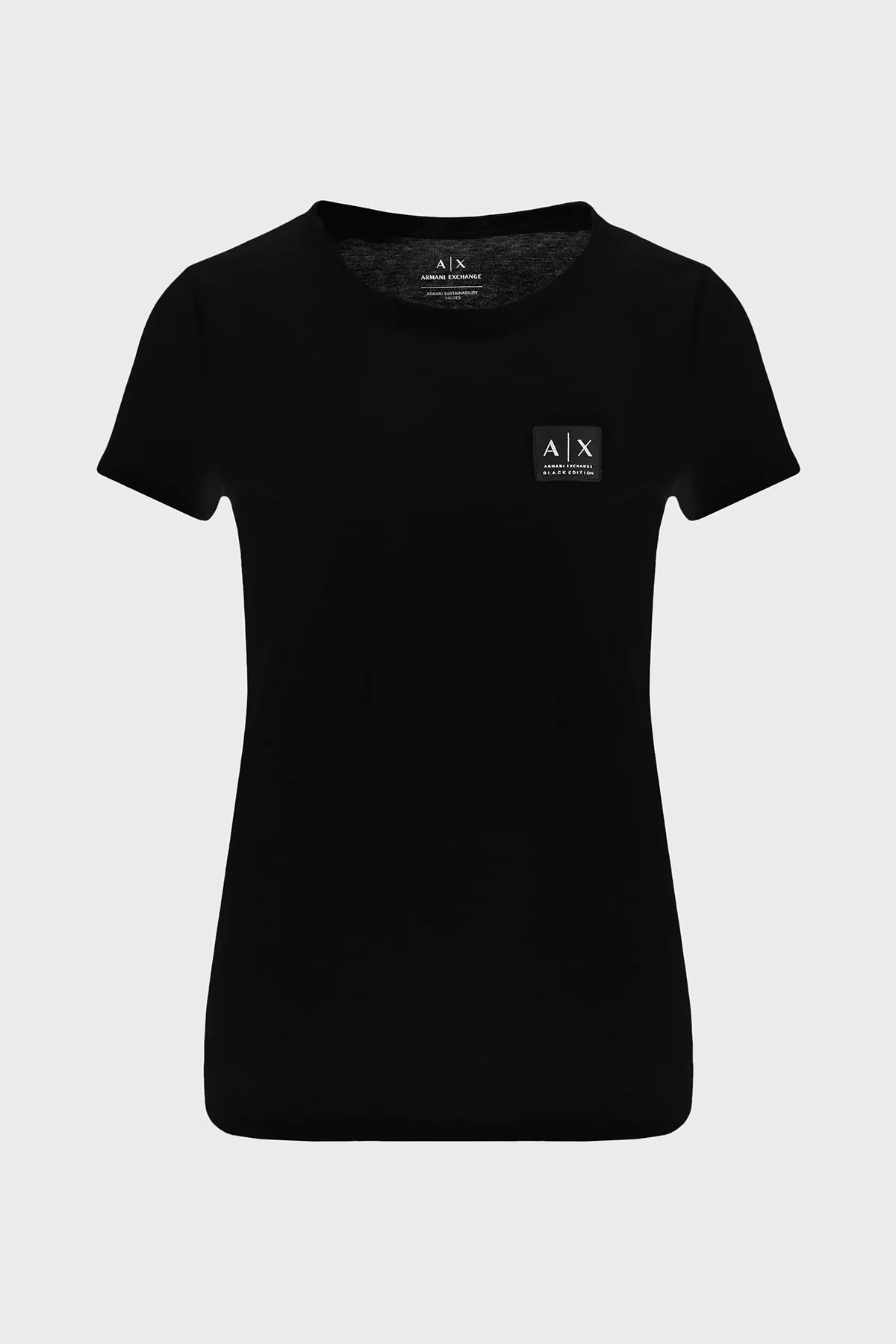 Armani Exchange Pamuklu Slim Fit Bisiklet Yaka Bayan T Shirt XW000062 AF10359 UC001 SİYAH - 4
