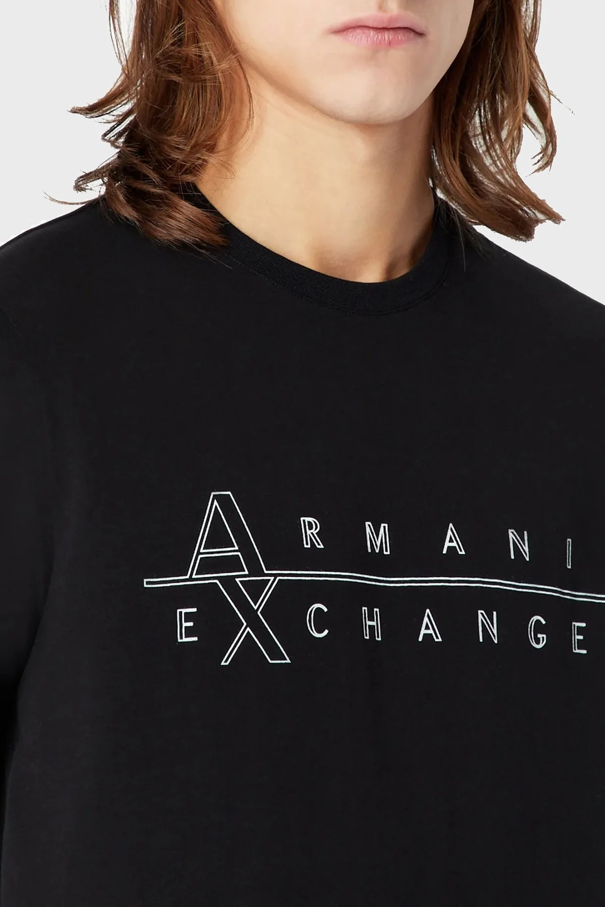Armani Exchange Pamuklu Slim Fit Bisiklet Yaka Erkek T Shirt 3RZTBR ZJAAZ 1200 SİYAH - 3