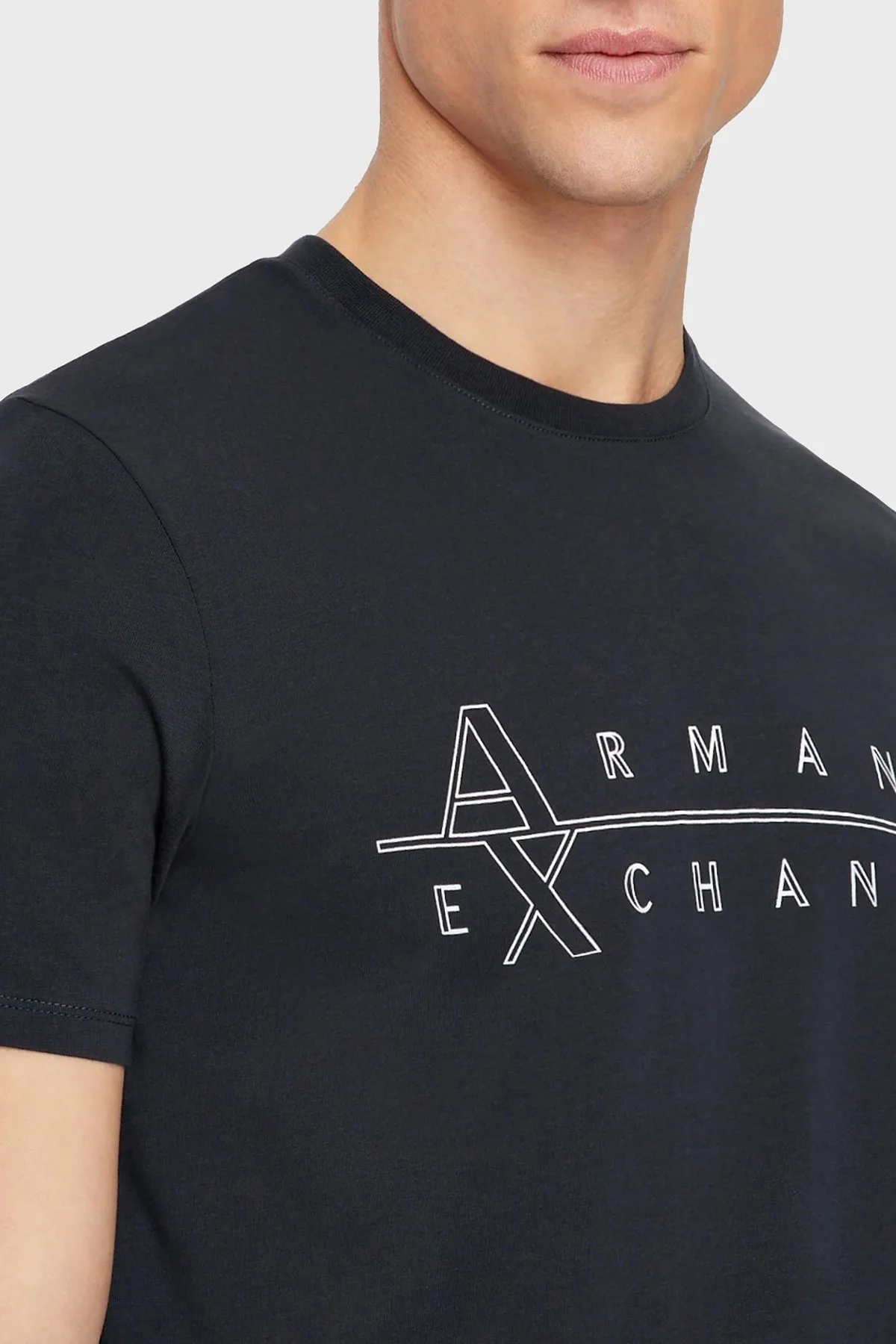 Armani Exchange Pamuklu Slim Fit Bisiklet Yaka Erkek T Shirt 3RZTBR ZJAAZ 1510 LACİVERT - 2