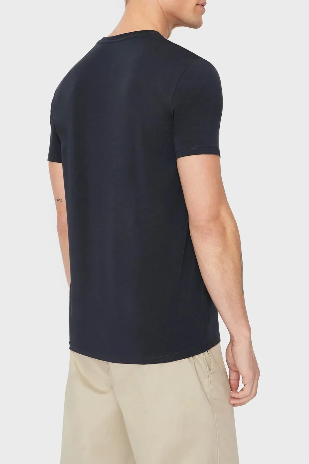 Armani Exchange Pamuklu Slim Fit Bisiklet Yaka Erkek T Shirt 3RZTBR ZJAAZ 1510 LACİVERT - 3