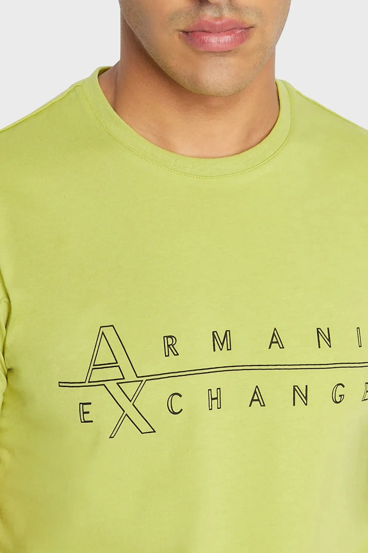 Armani Exchange Pamuklu Slim Fit Bisiklet Yaka Erkek T Shirt 3RZTBR ZJAAZ 1883 YEŞİL - 3