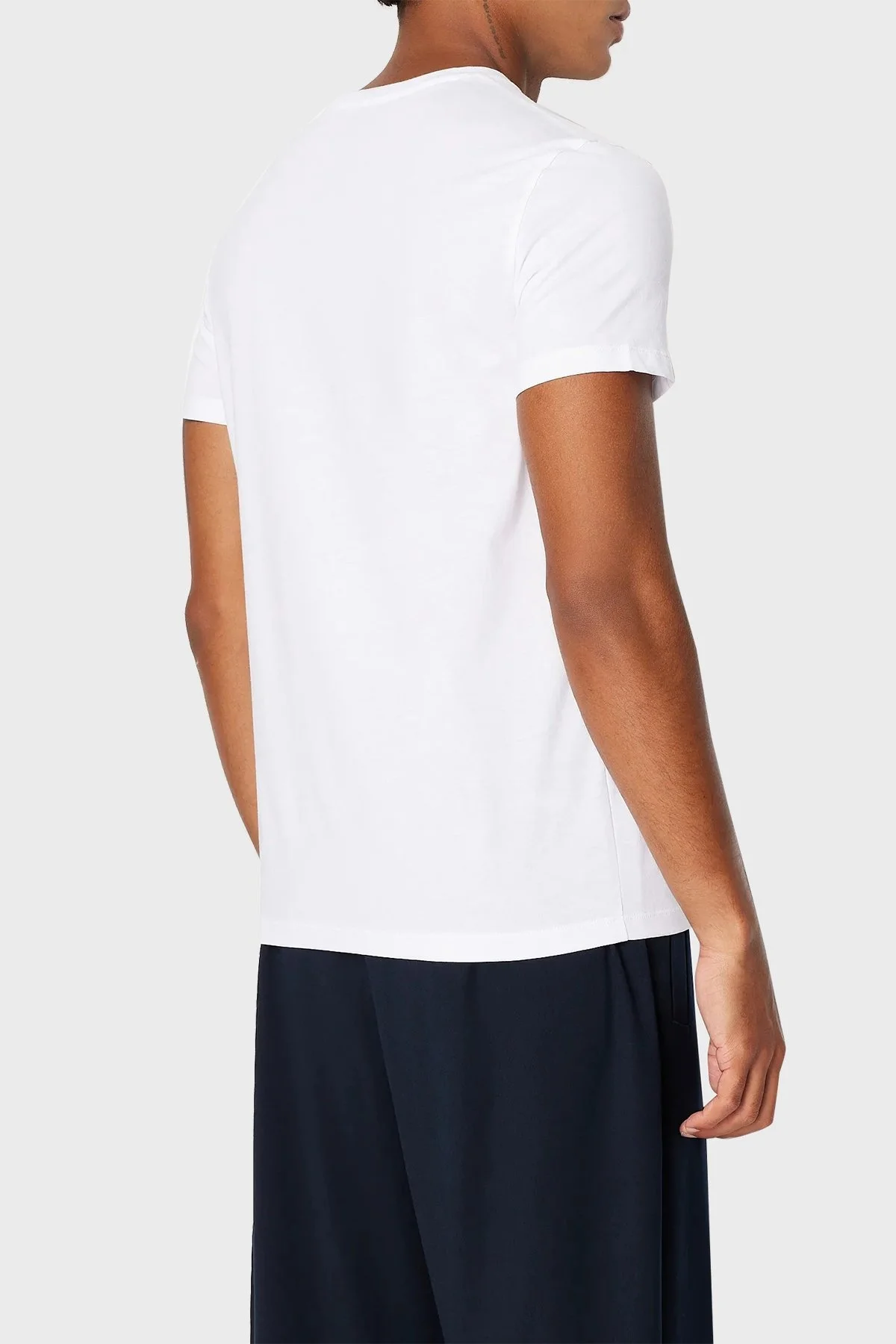 Armani Exchange Pamuklu Slim Fit Bisiklet Yaka Erkek T Shirt 6RZTAN ZJ9AZ 1100 BEYAZ - 2