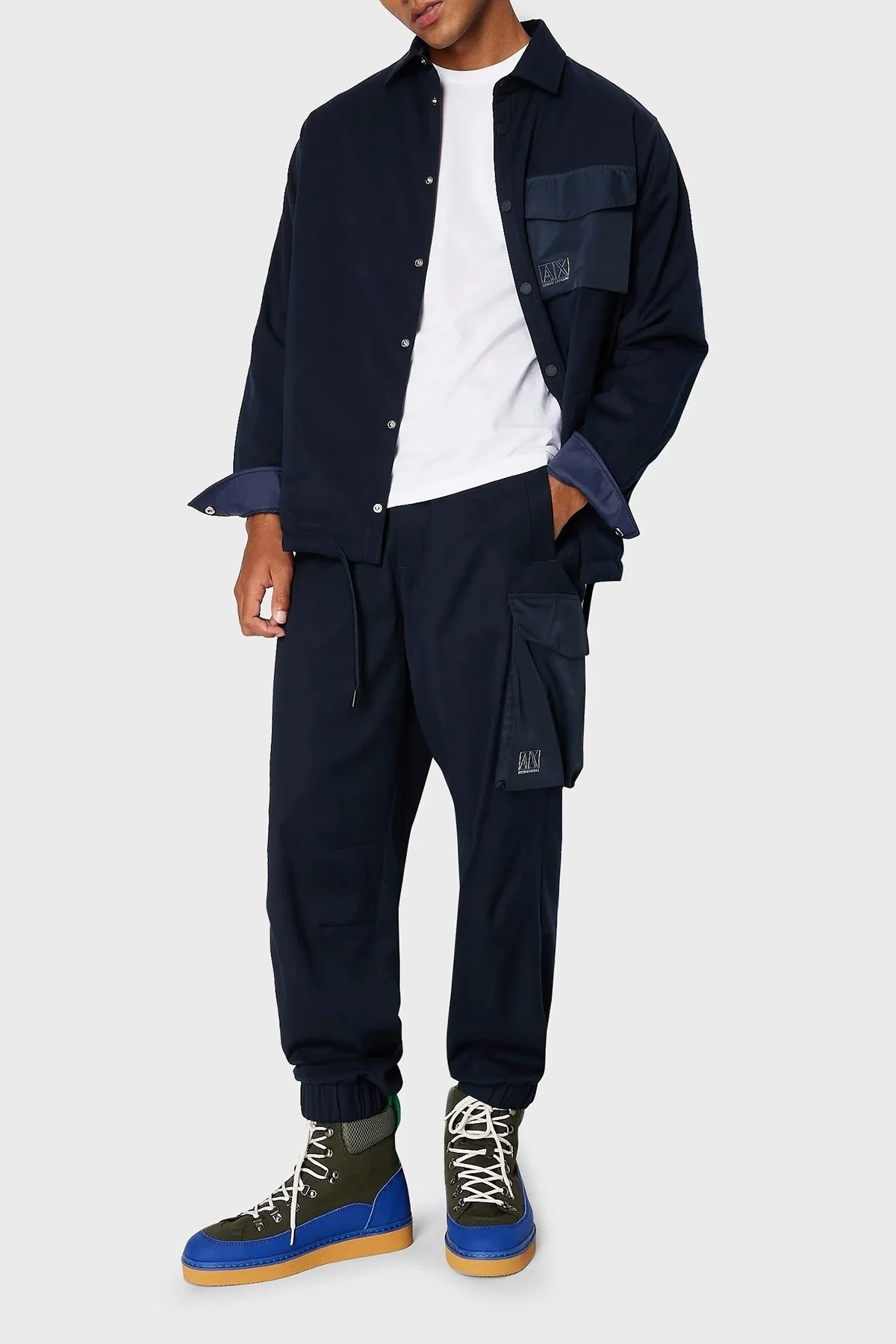 Armani Exchange Pamuklu Slim Fit Bisiklet Yaka Erkek T Shirt 6RZTAN ZJ9AZ 1100 BEYAZ - 3