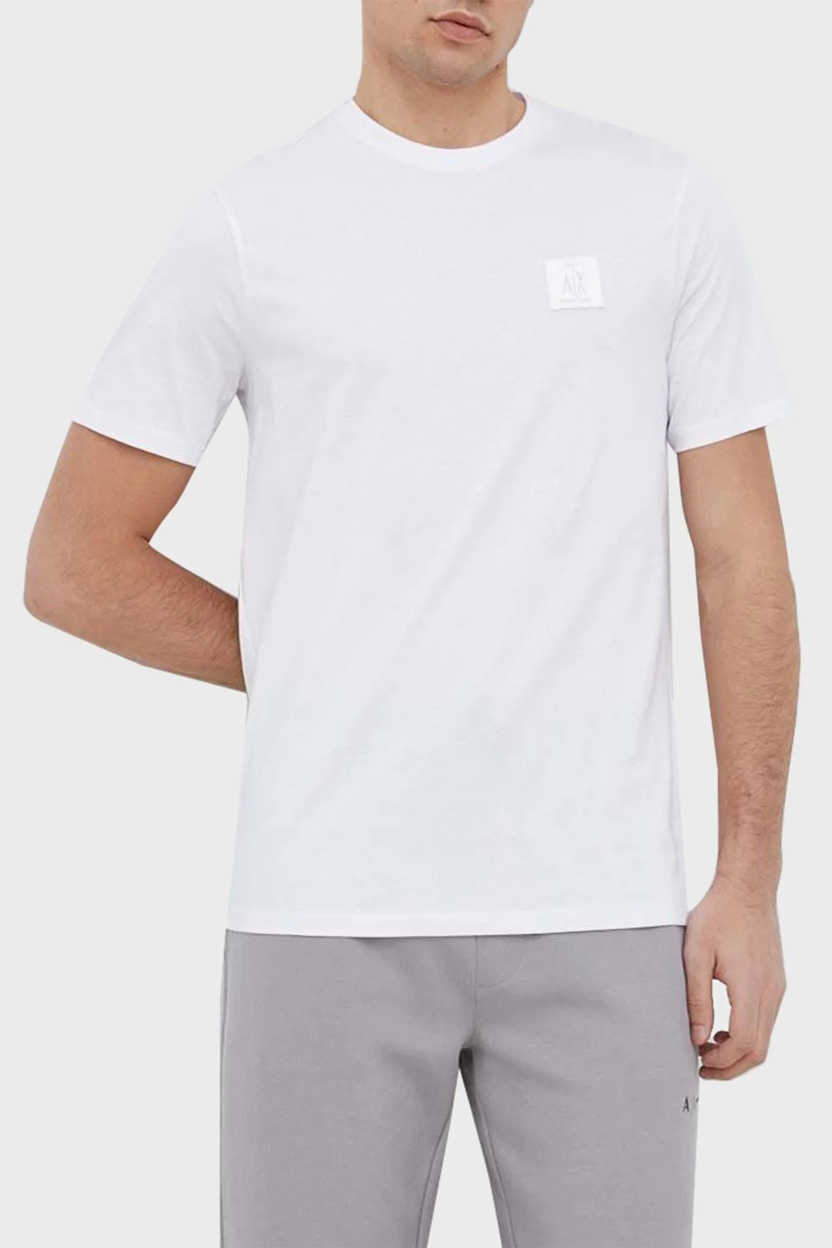 Armani Exchange Pamuklu Regular Fit Bisiklet Yaka Erkek T Shirt 8NZTPR ZJH4Z 1100 BEYAZ - 1