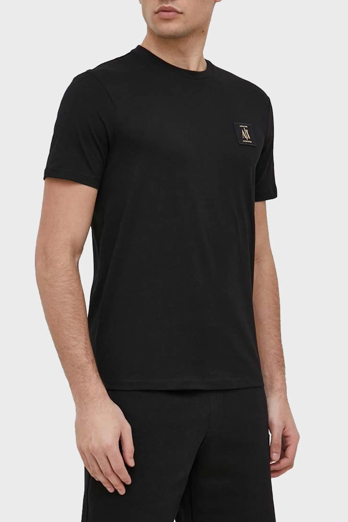Armani Exchange Pamuklu Regular Fit Bisiklet Yaka Erkek T Shirt 8NZTPR ZJH4Z 1200 SİYAH - 1