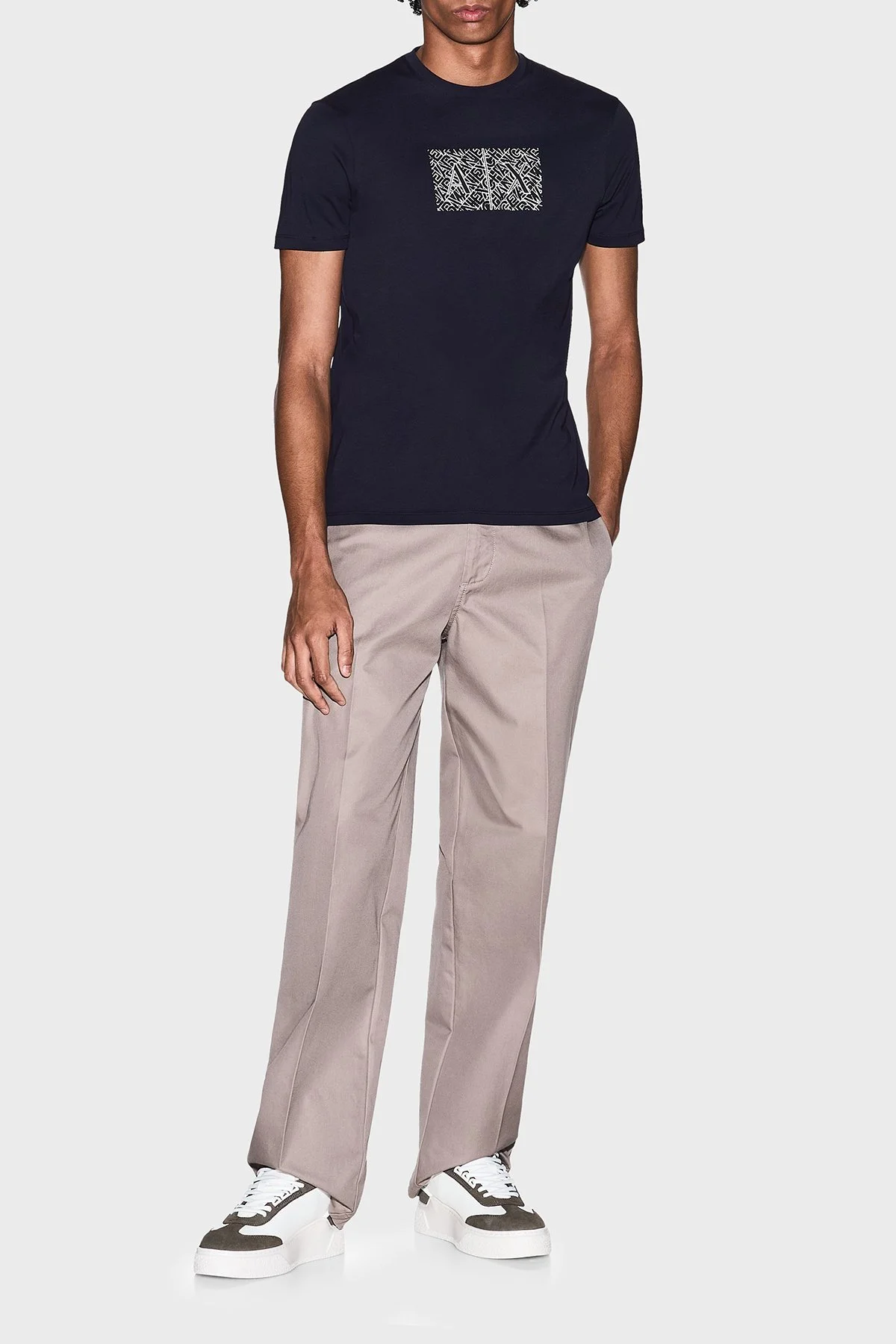 Armani Exchange Pamuklu Slim Fit Bisiklet Yaka Erkek T Shirt XM002784 AF10356 UB096 LACİVERT - 2