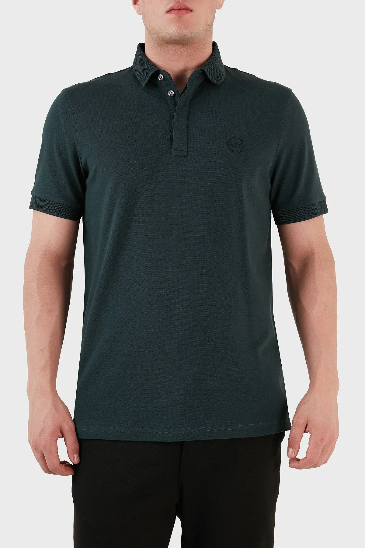 Armani Exchange Pamuklu Slim Fit Düğmeli Erkek Polo T Shirt 8NZF91 ZJ81Z 1882 YEŞİL - 1